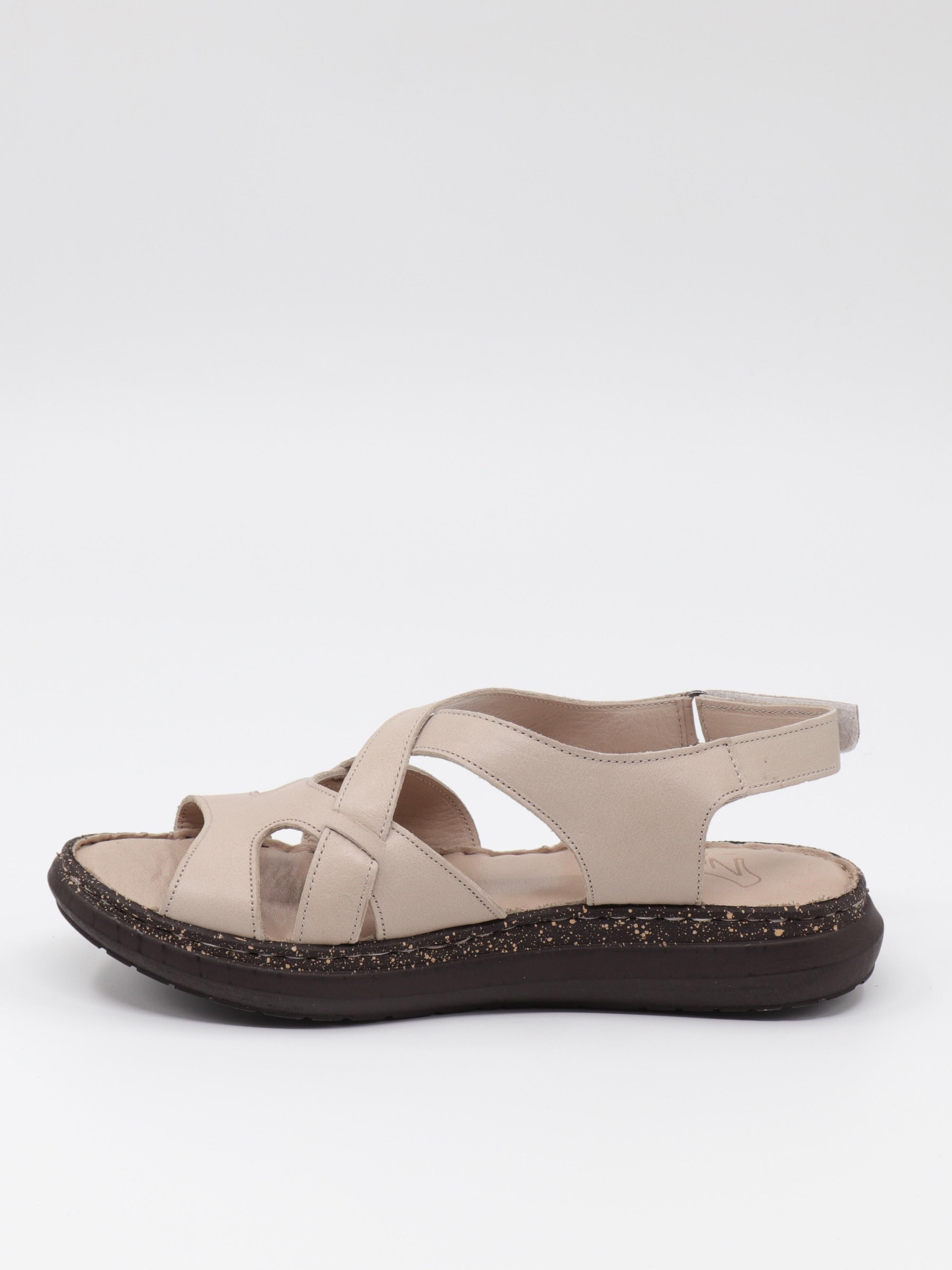 Nesil Shoes Mns 154 Bej Hakiki Soft Deri Kadın Sandalet