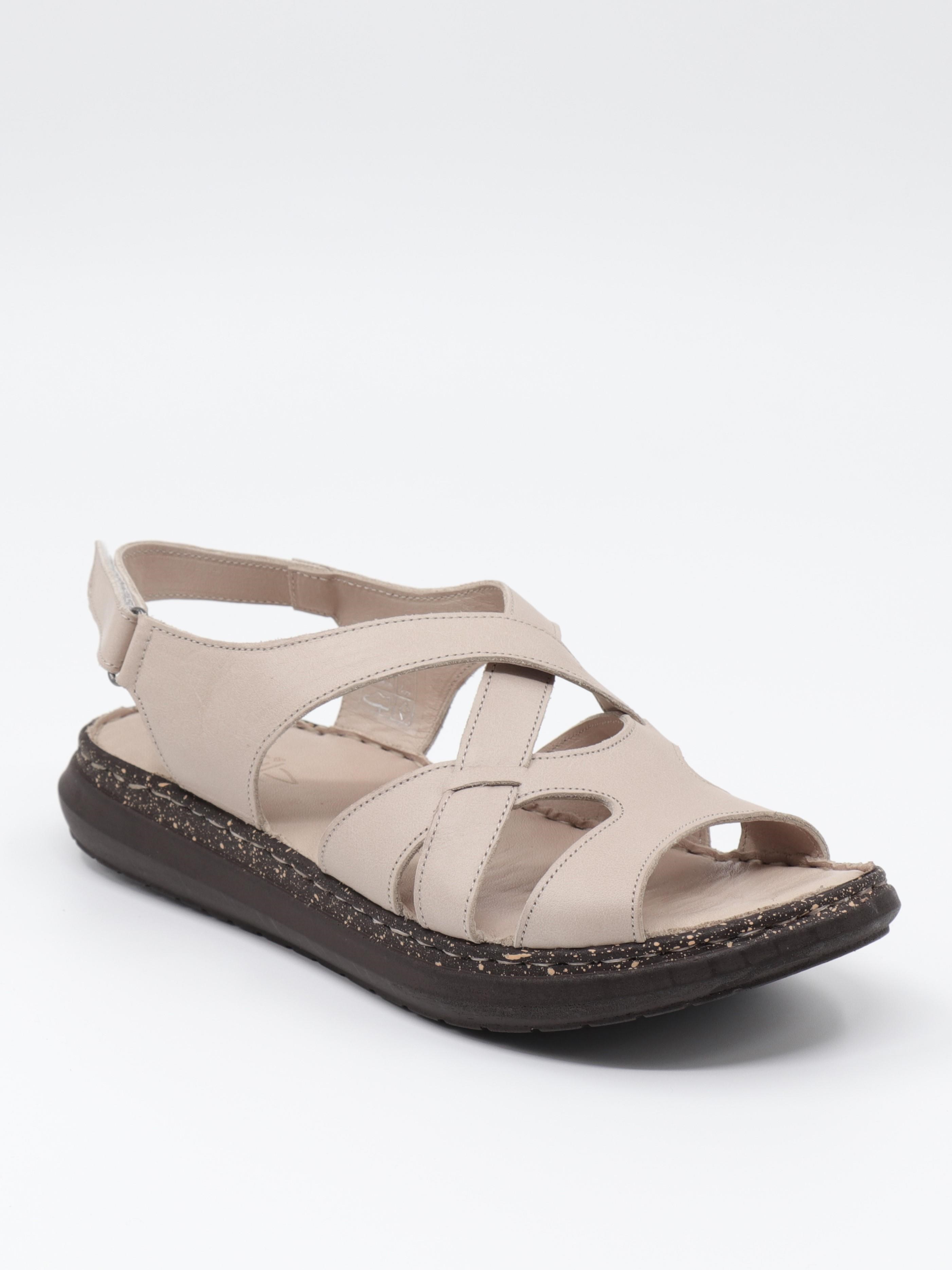 Nesil Shoes Mns 154 Bej Hakiki Soft Deri Kadın Sandalet