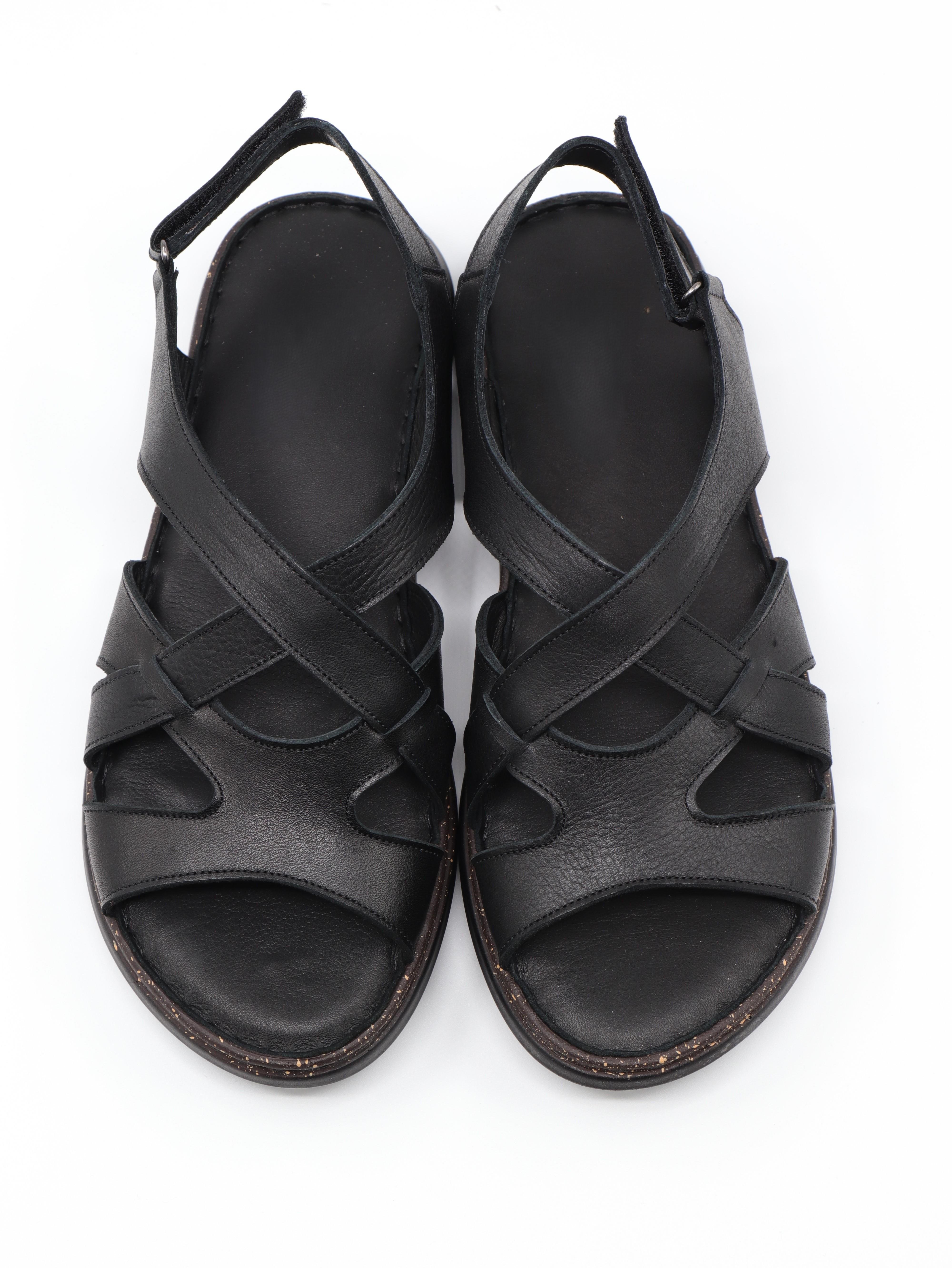 Nesil Shoes Mns 154 Siyah Hakiki Soft Deri Kadın Sandalet