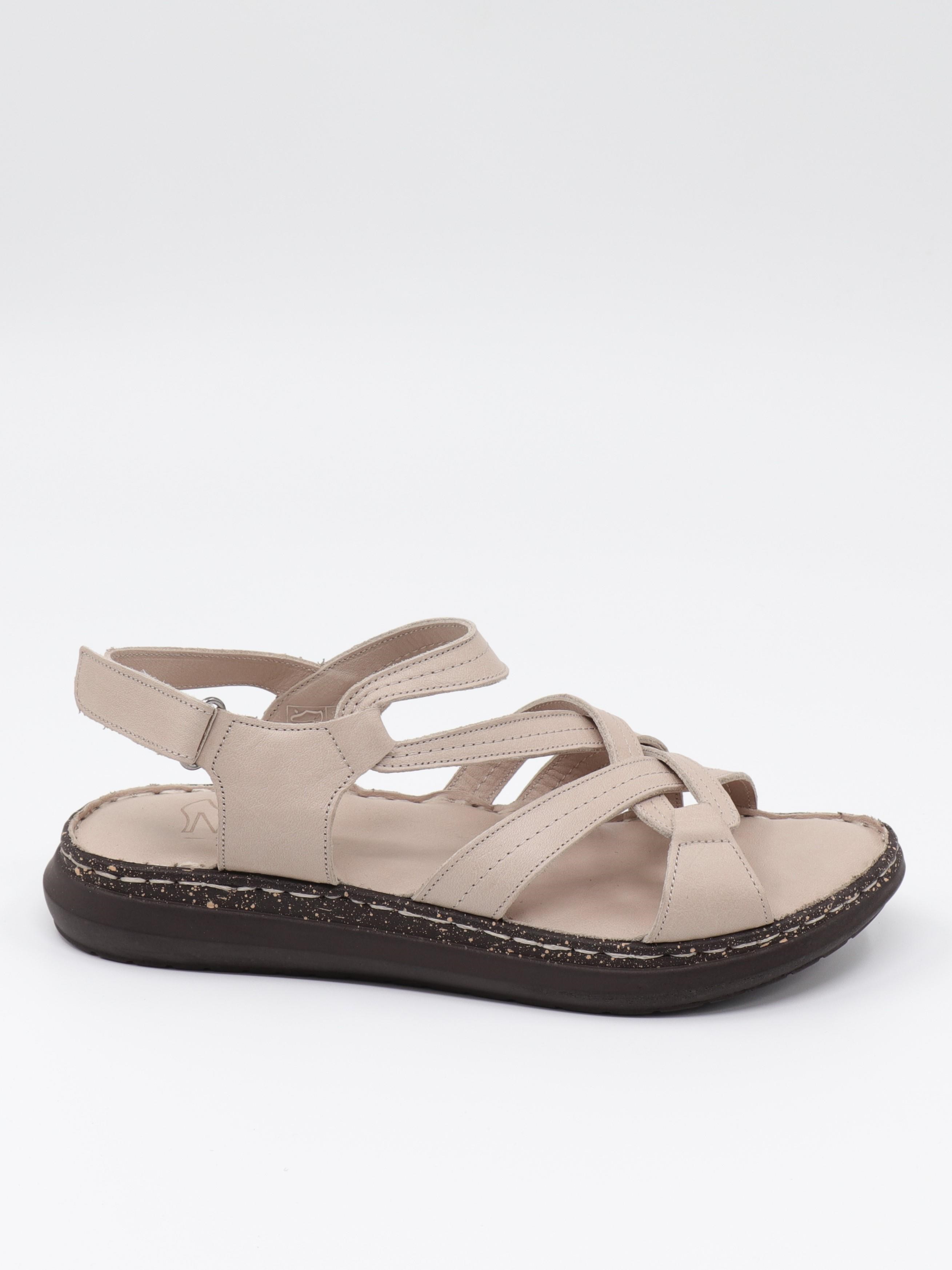 Nesil Shoes Mns 157 Bej Hakiki Soft Deri Kadın Sandalet