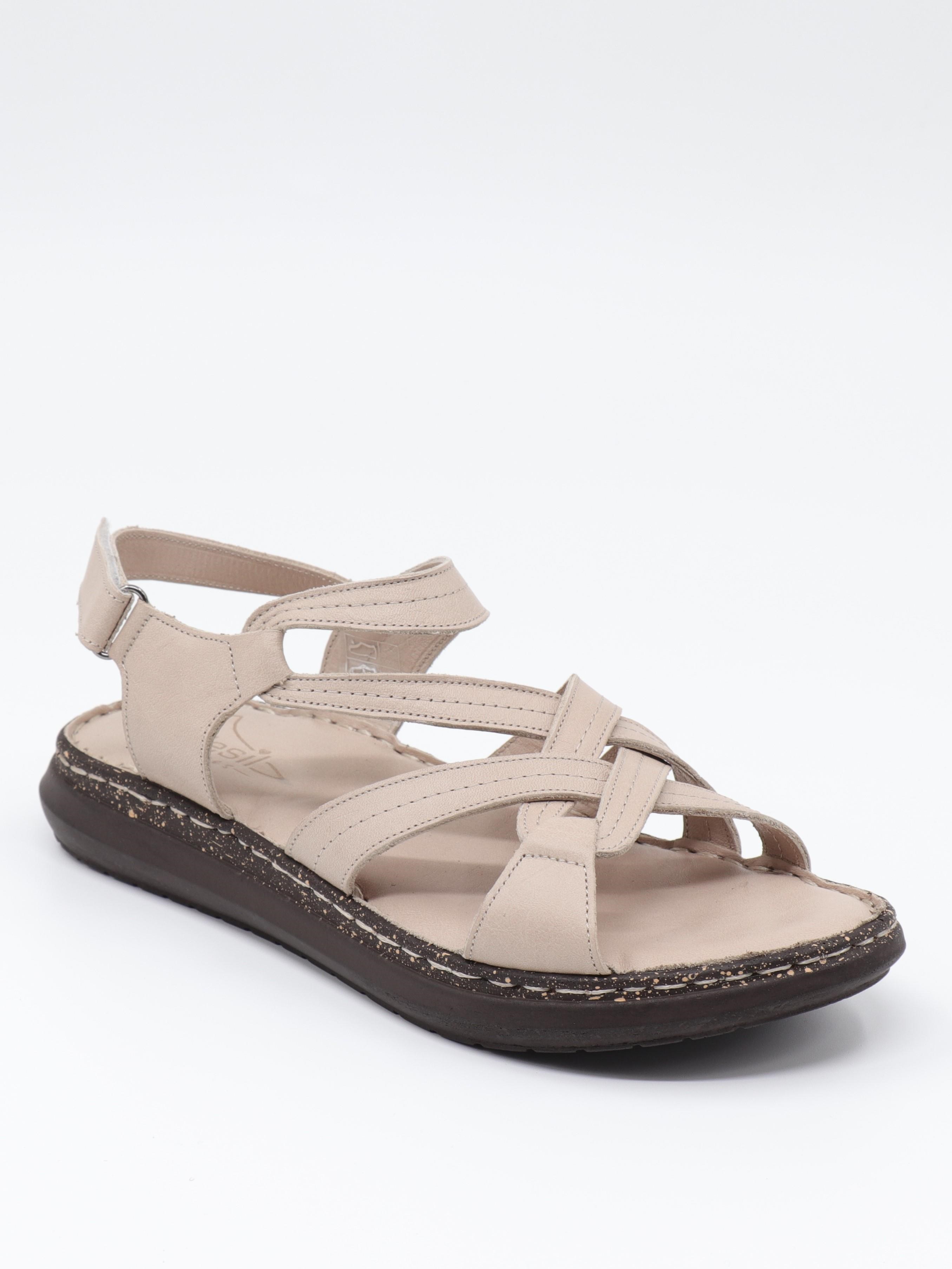 Nesil Shoes Mns 157 Bej Hakiki Soft Deri Kadın Sandalet