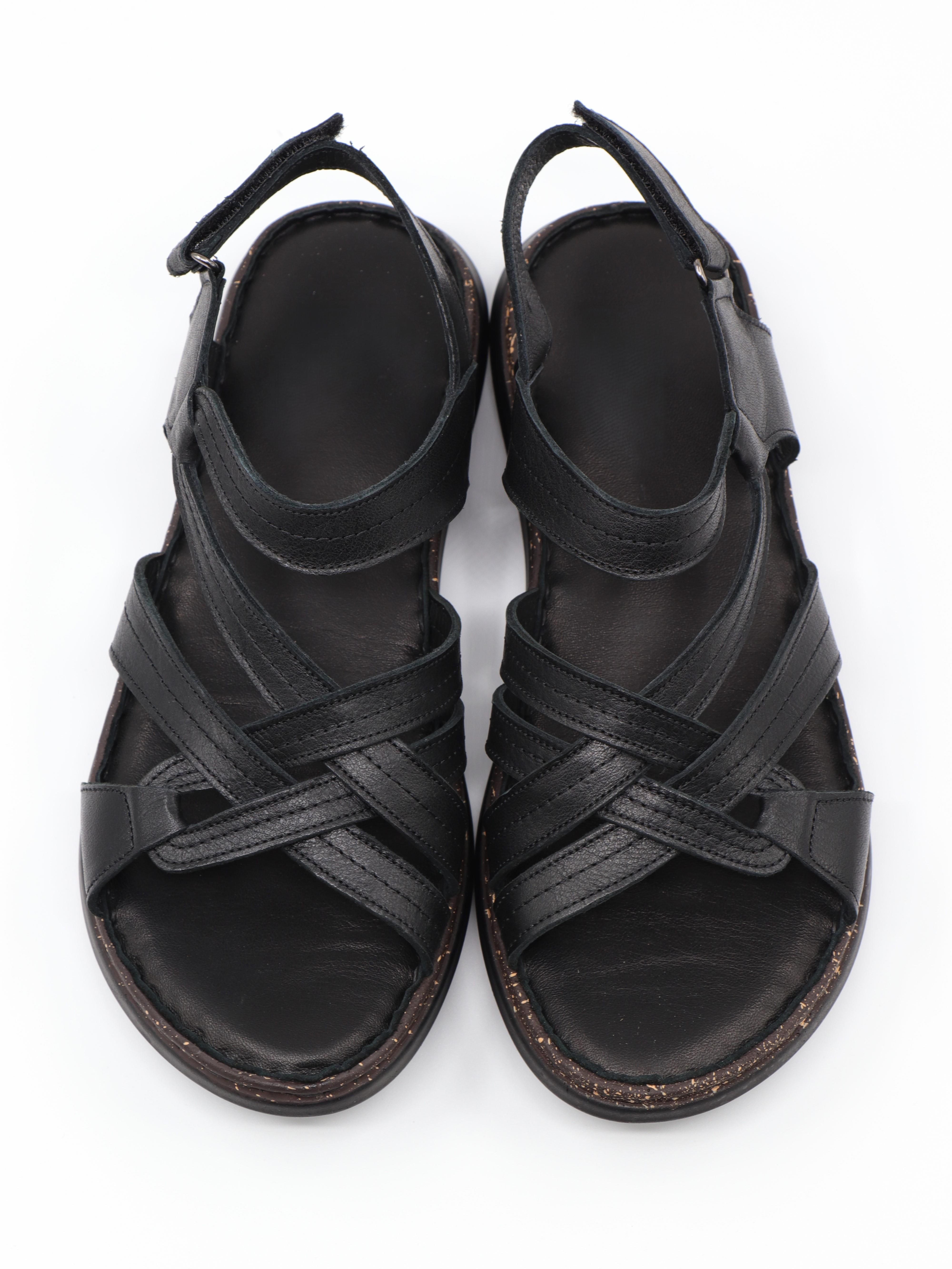 Nesil Shoes Mns 157 Siyah Hakiki Soft Deri Kadın Sandalet