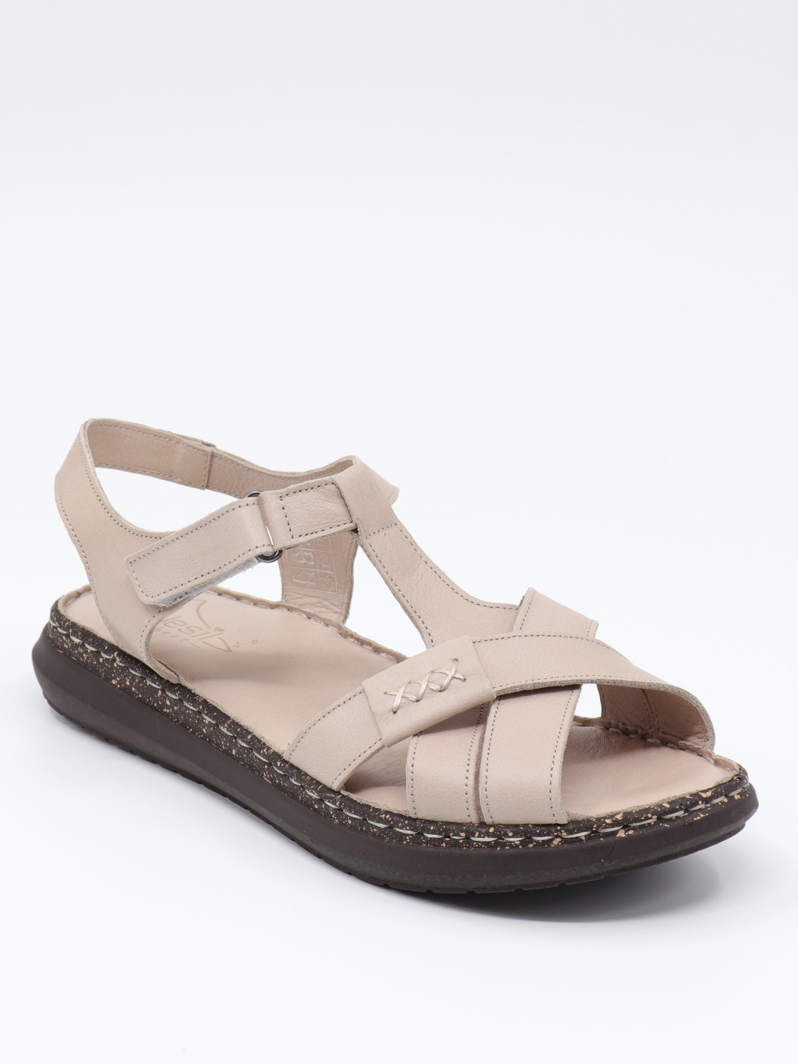 Nesil Shoes Mns 372 Bej Hakiki Soft Deri Kadın Sandalet