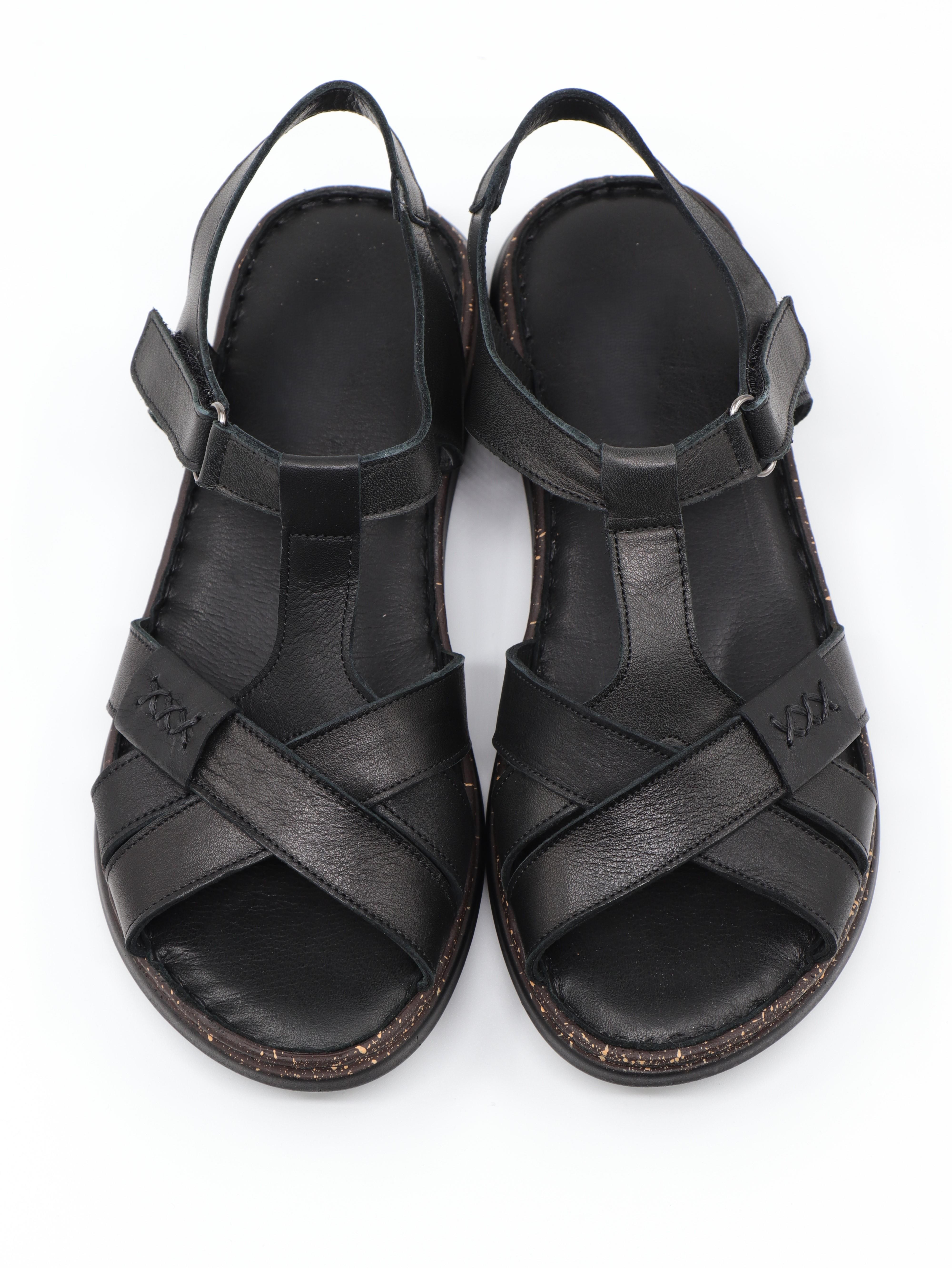 Nesil Shoes Mns 372 Siyah Hakiki Soft Deri Kadın Sandalet