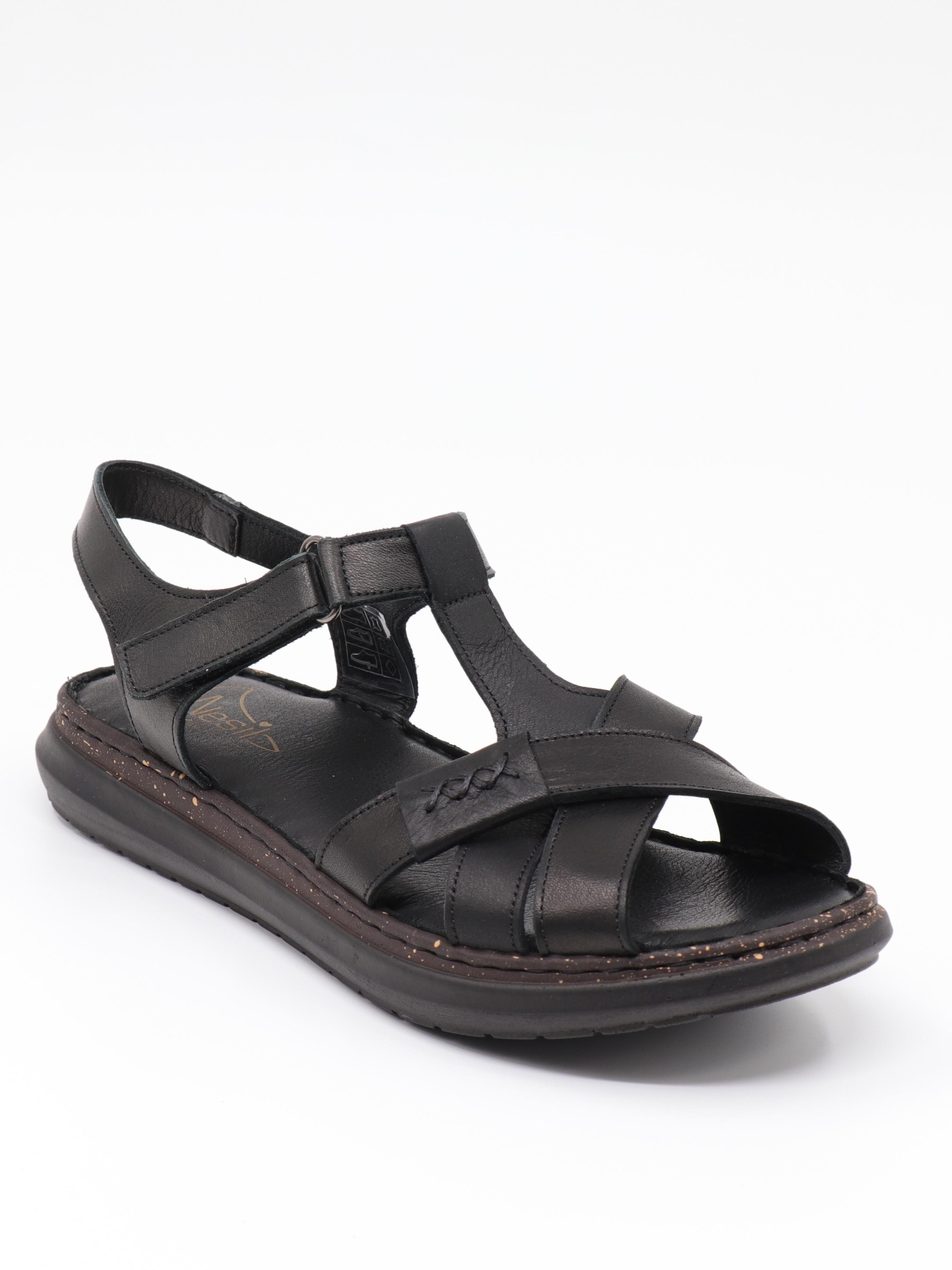 Nesil Shoes Mns 372 Siyah Hakiki Soft Deri Kadın Sandalet