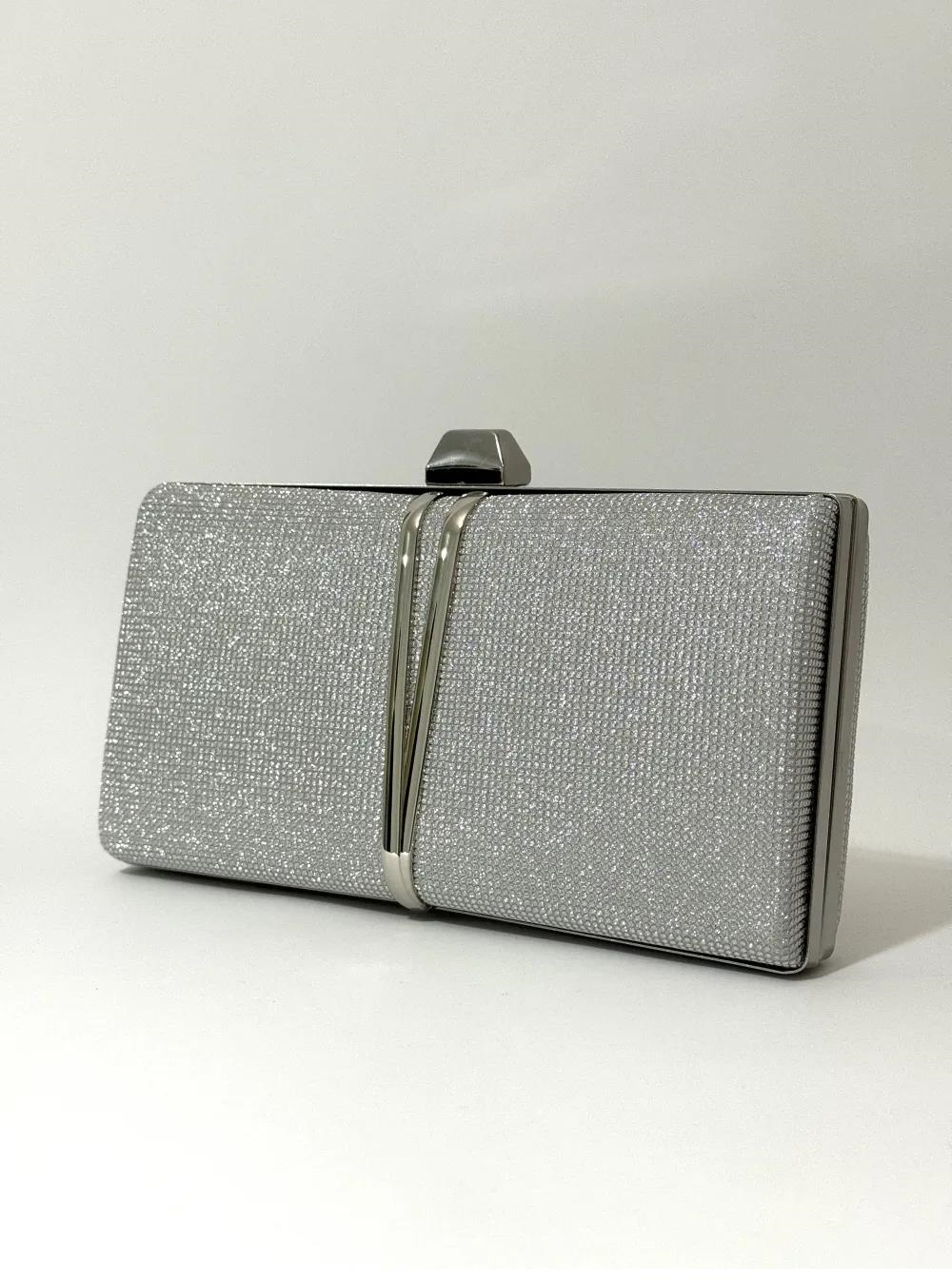 Nesil Shoes Mono 721 Gümüş Big Abiye Bayan El Çantası