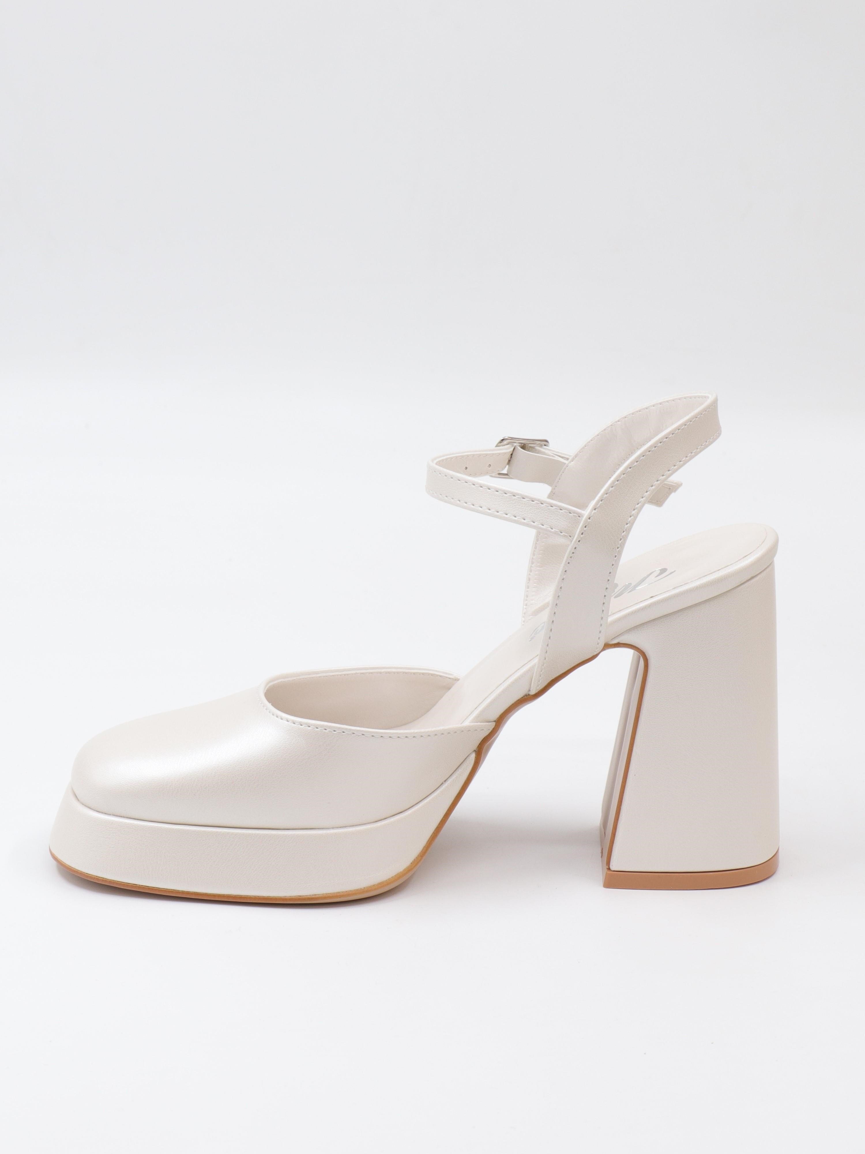 Nesil Shoes Mrv 185821 Sedef Arkası Açık Gelinlik Sandalet
