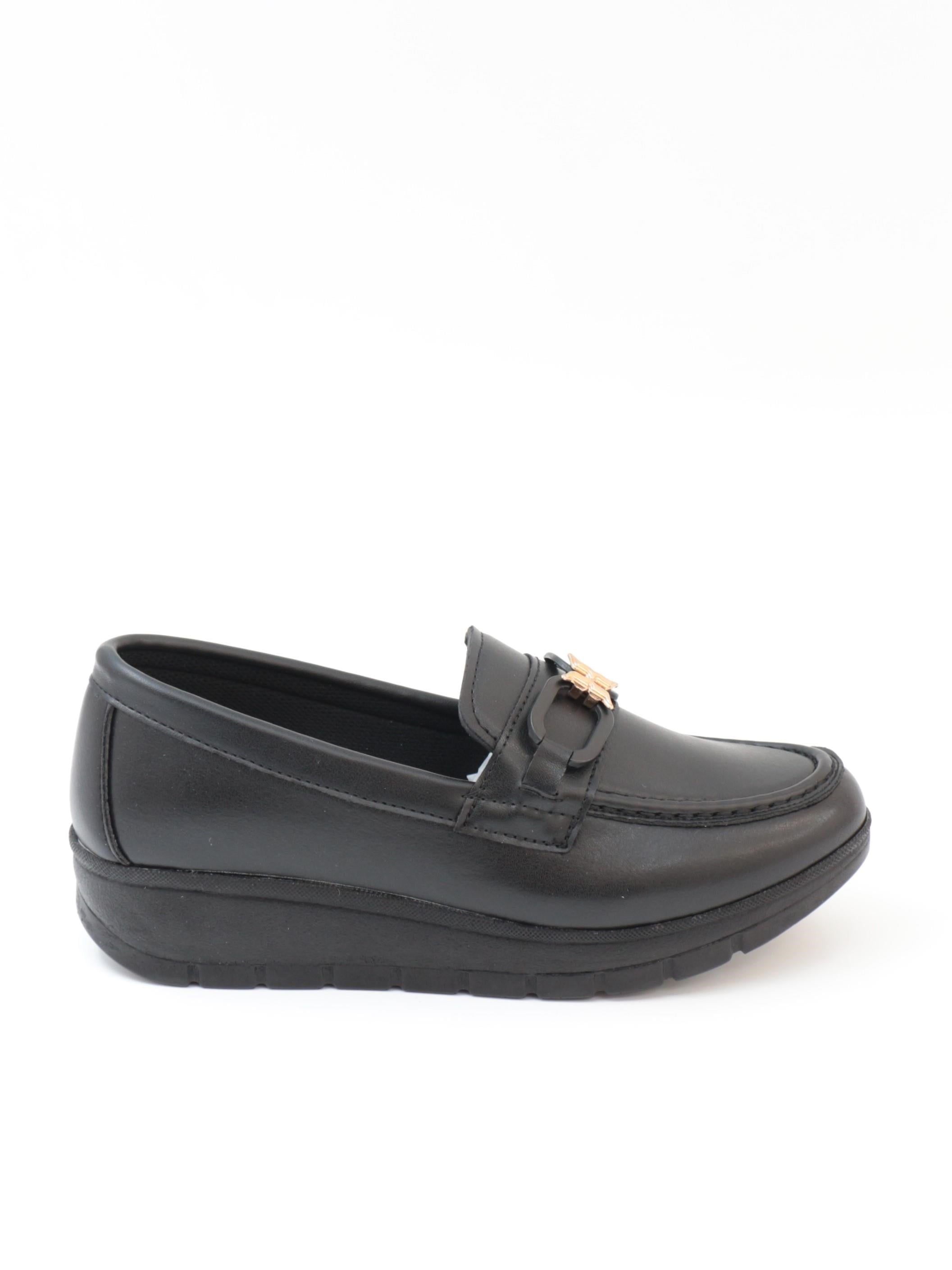 Nesil Shoes Neyna 1045 Siyah Dolgu Topuk Kadın Ayakkabı