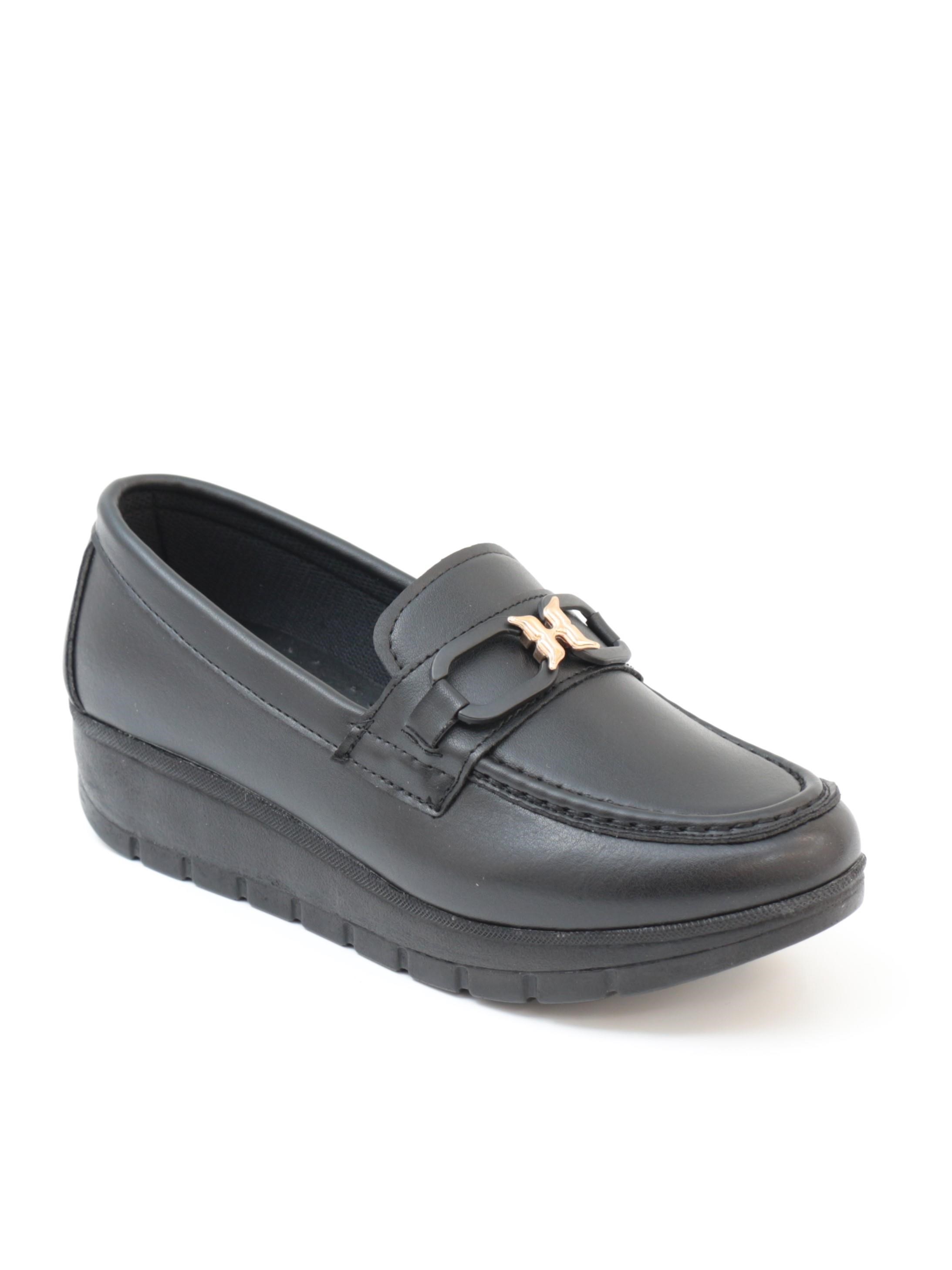 Nesil Shoes Neyna 1045 Siyah Dolgu Topuk Kadın Ayakkabı