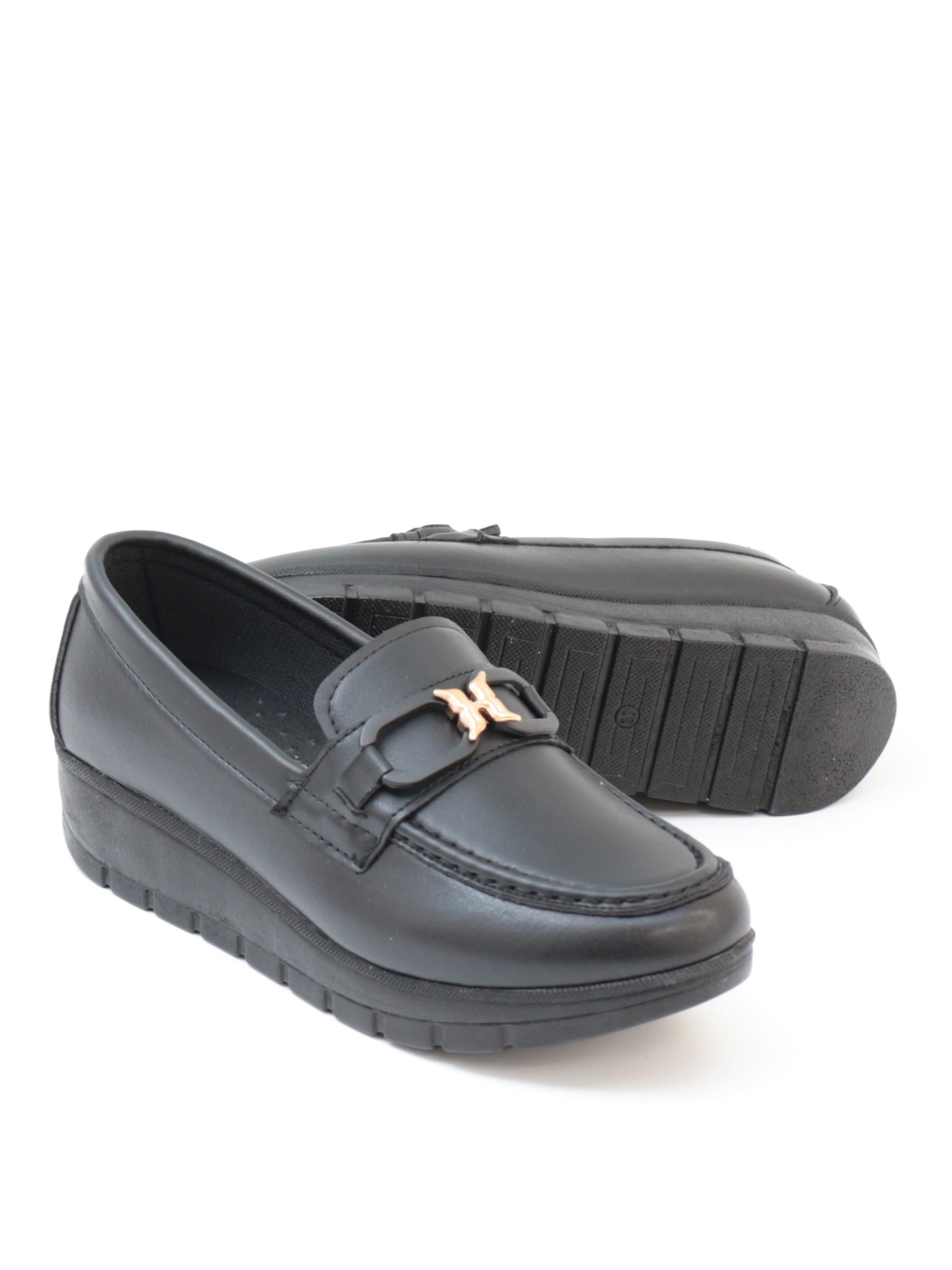 Nesil Shoes Neyna 1045 Siyah Dolgu Topuk Kadın Ayakkabı
