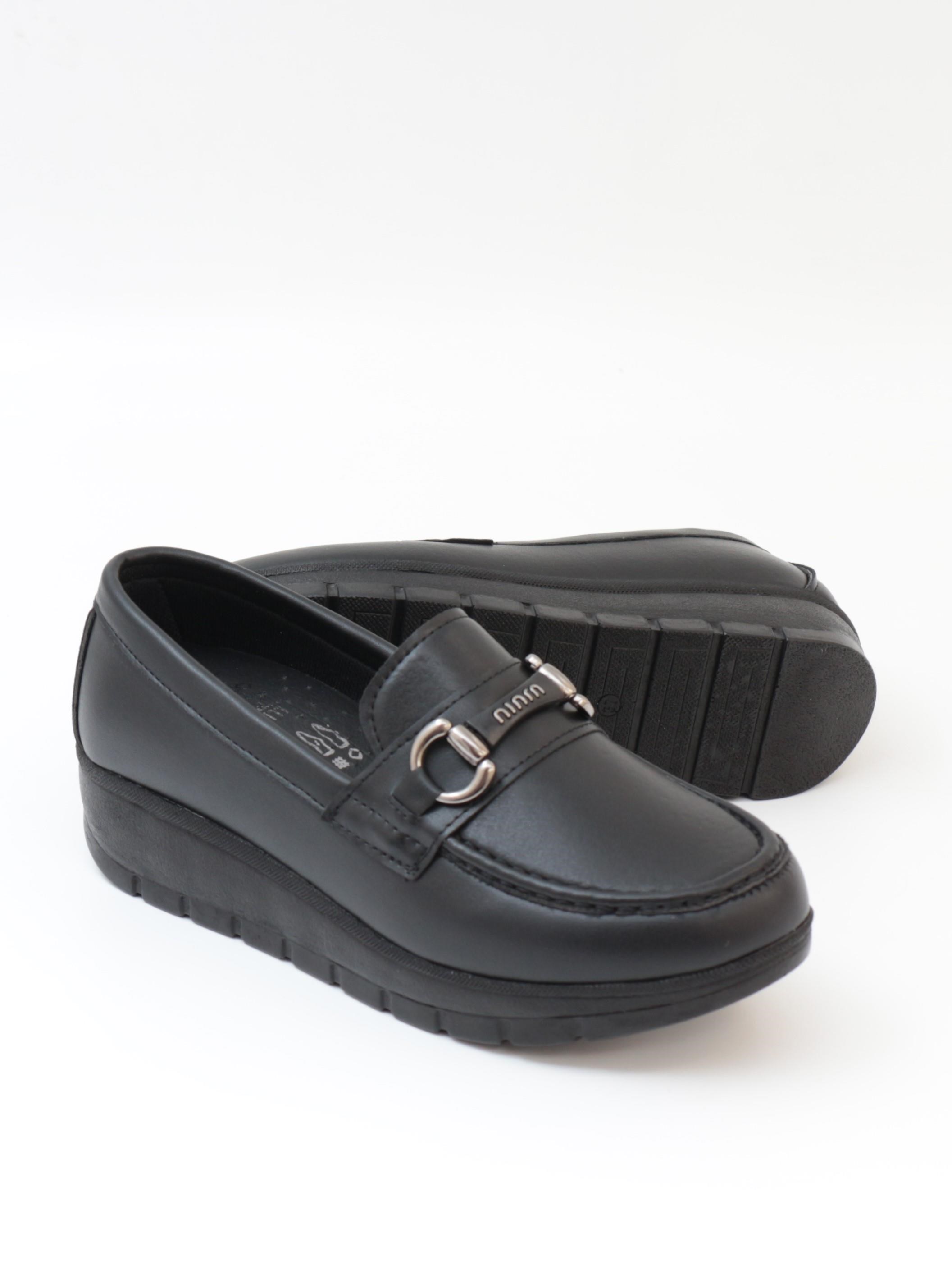 Nesil Shoes Neyna 1062 Siyah Dolgu Topuk Kadın Ayakkabı