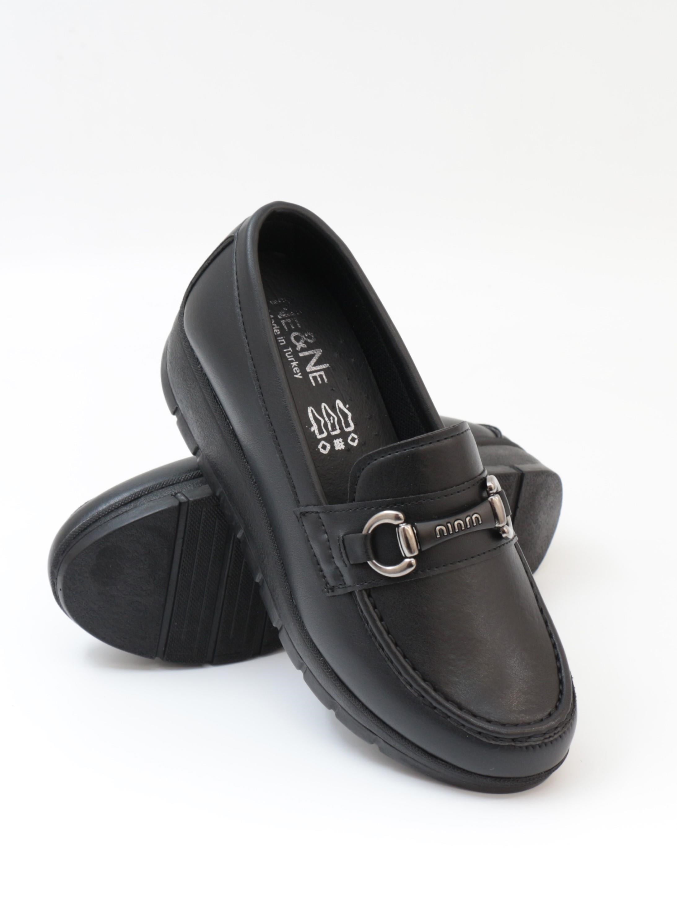Nesil Shoes Neyna 1062 Siyah Dolgu Topuk Kadın Ayakkabı