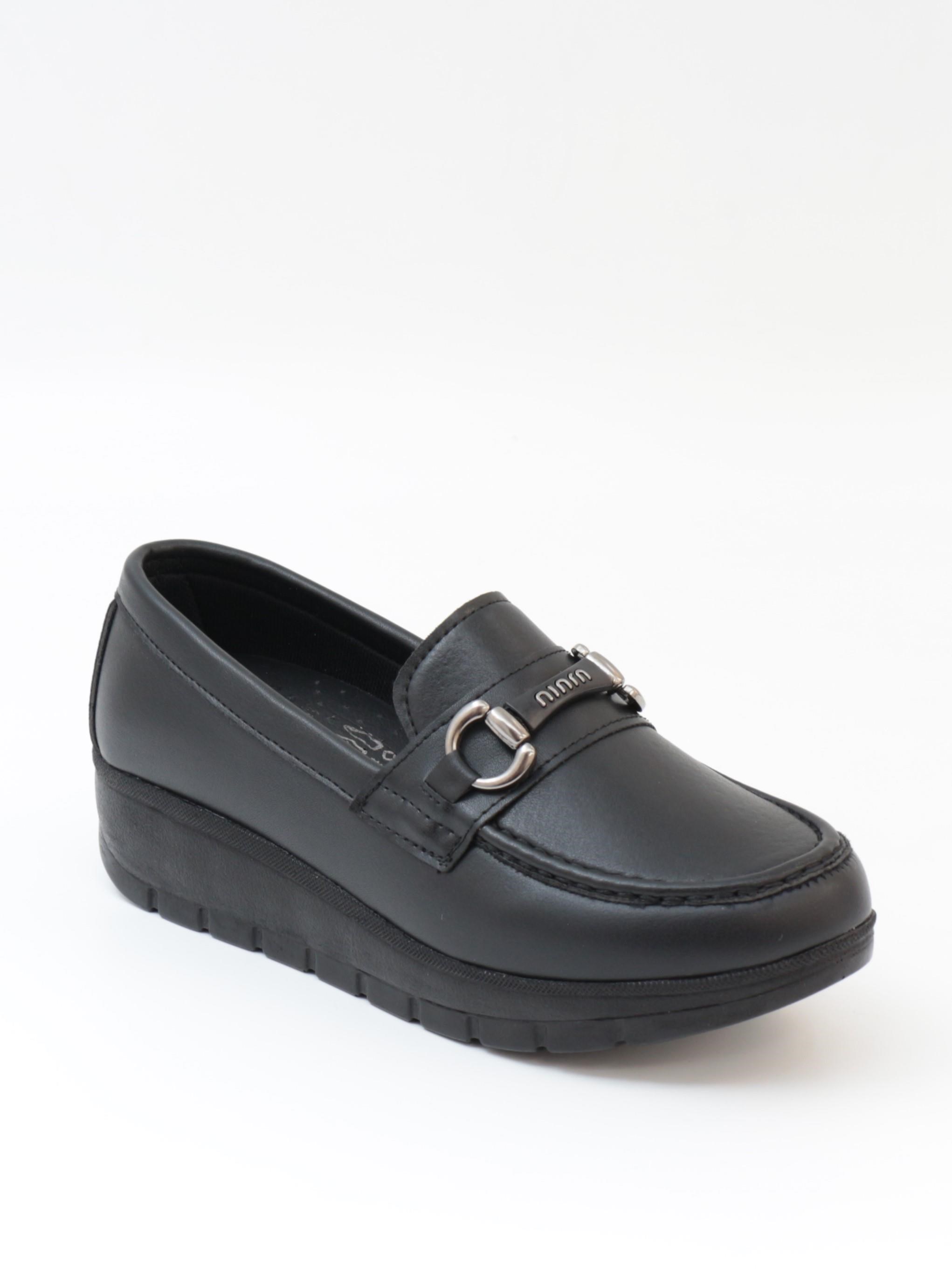 Nesil Shoes Neyna 1062 Siyah Dolgu Topuk Kadın Ayakkabı