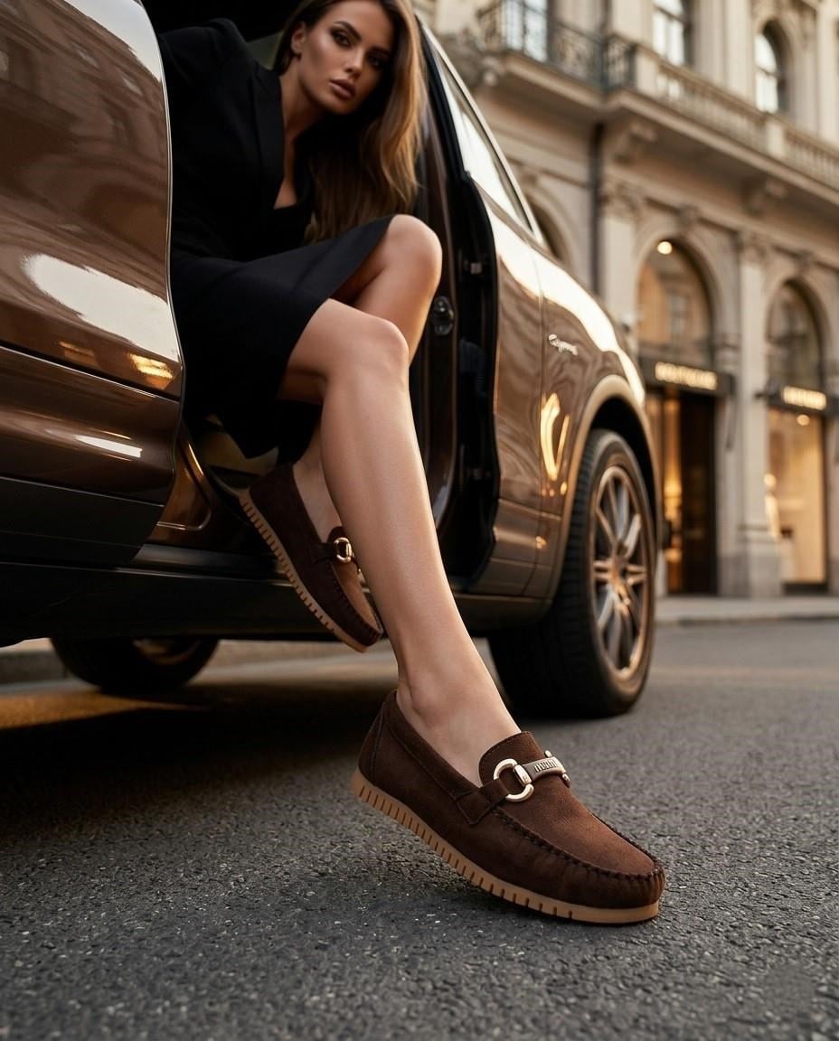 Nesil Shoes Neyna 8062 Kahve Süet Günlük Kadın Ayakkabı