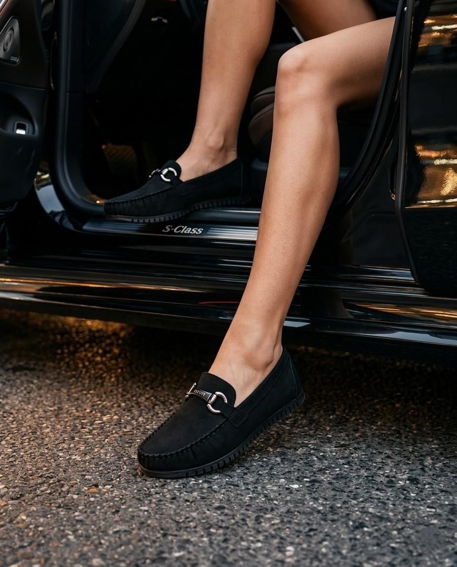 Nesil Shoes Neyna 8062 Siyah Süet Günlük Kadın Ayakkabı