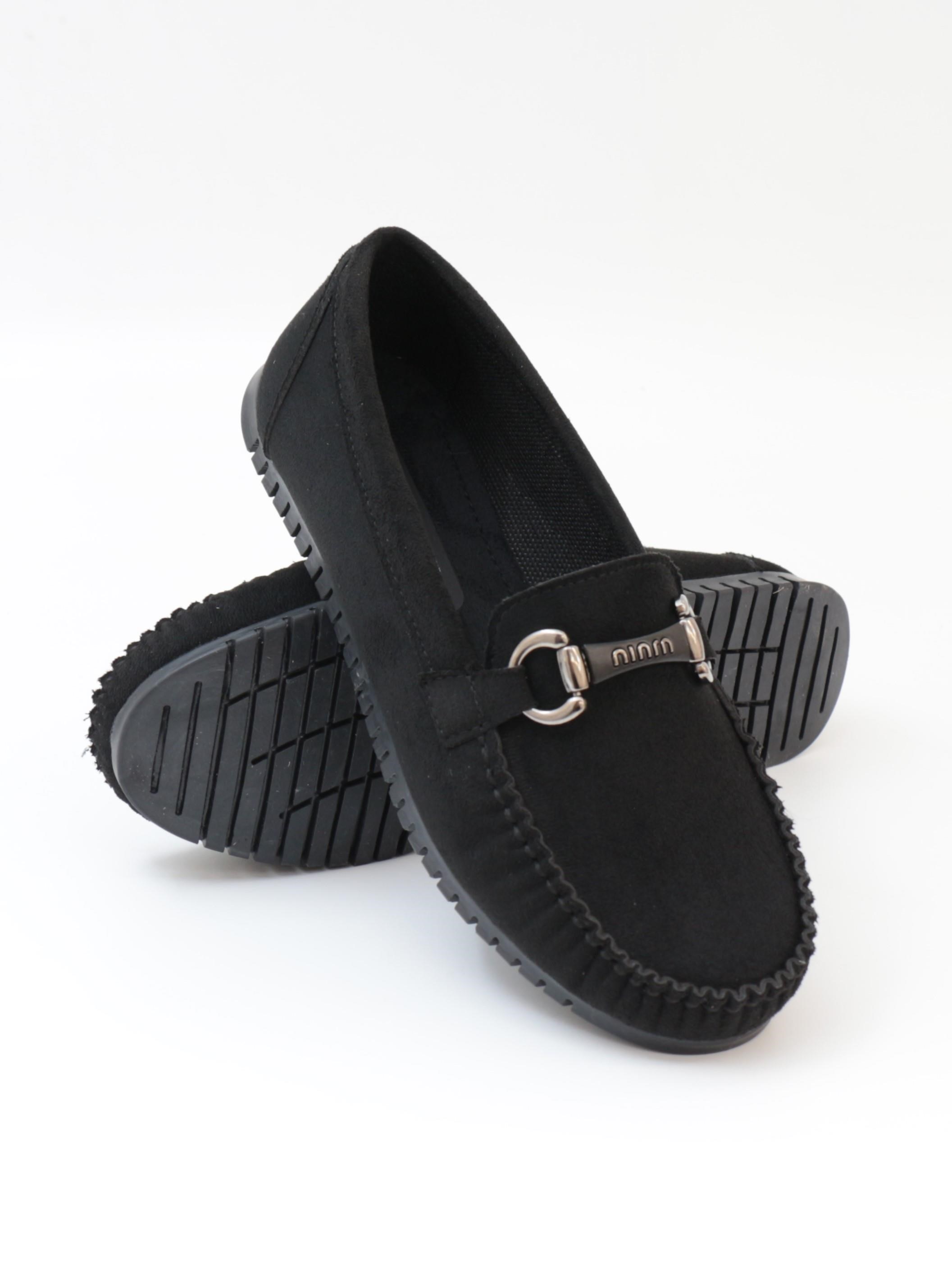 Nesil Shoes Neyna 8062 Siyah Süet Günlük Kadın Ayakkabı