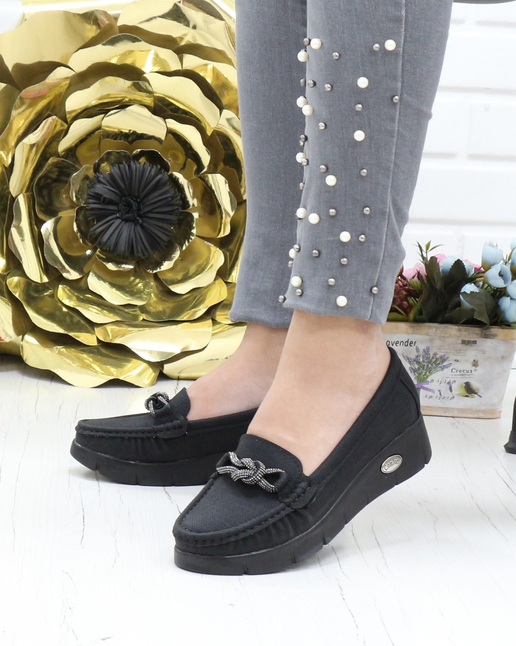 Nesil Shoes Nstar 410 Siyah Kot Anatomik Kadın Ayakkabı