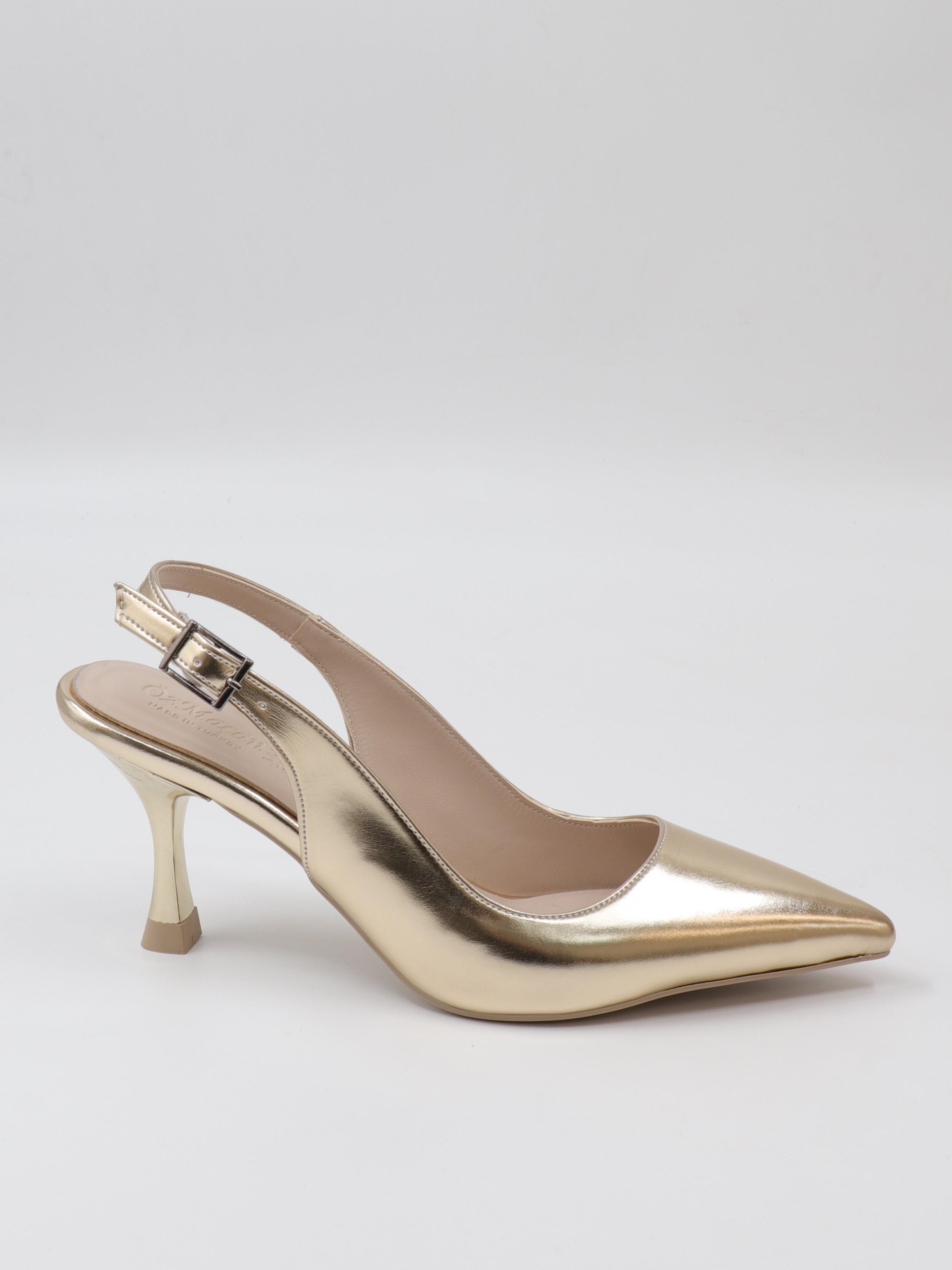 Nesil Shoes Özma 202 Altın Topuklu Kadın Sandalet