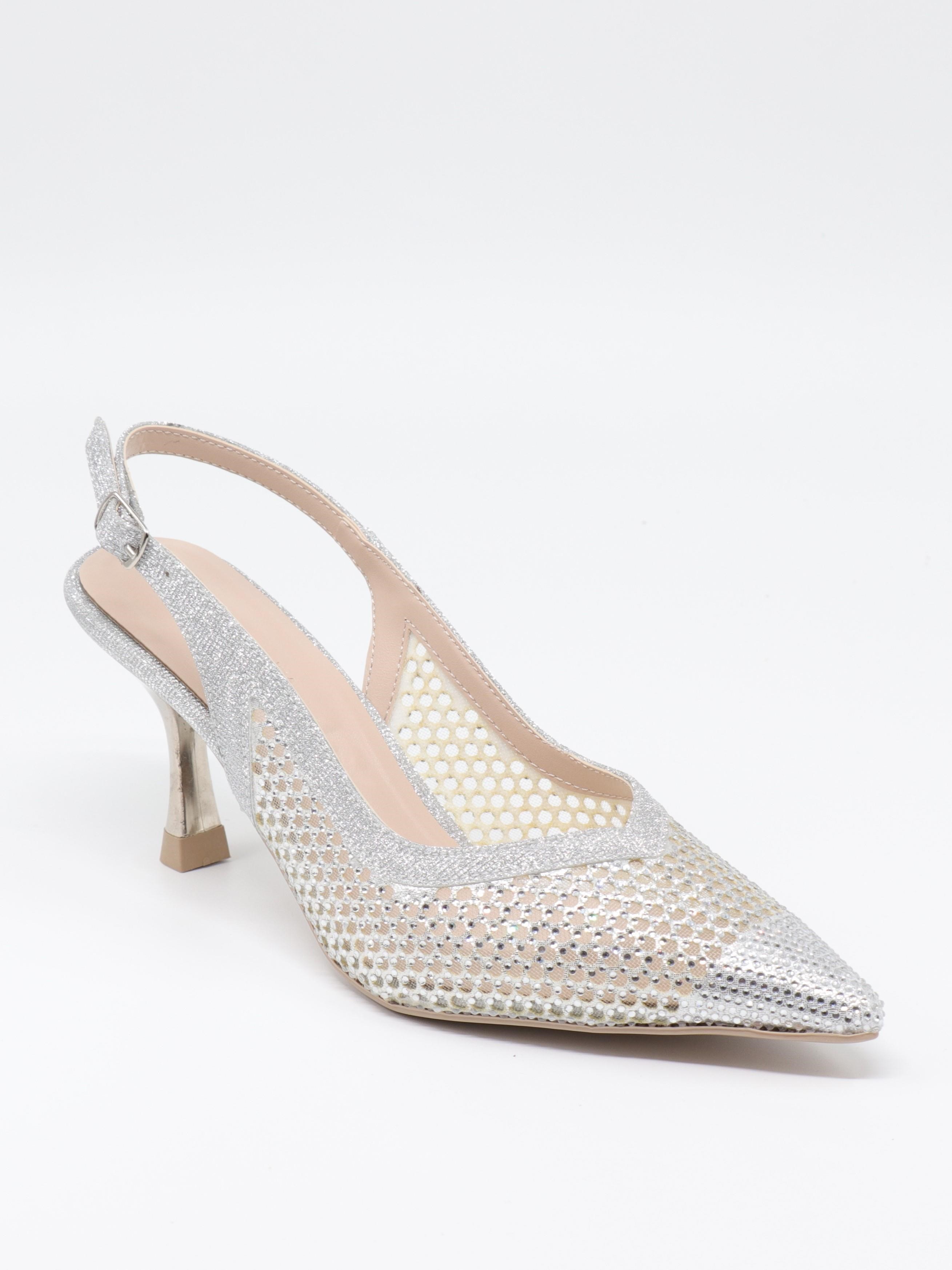 Nesil Shoes Özma 227 Gümüş Topuklu A. Açık Kadın Ayakkabı