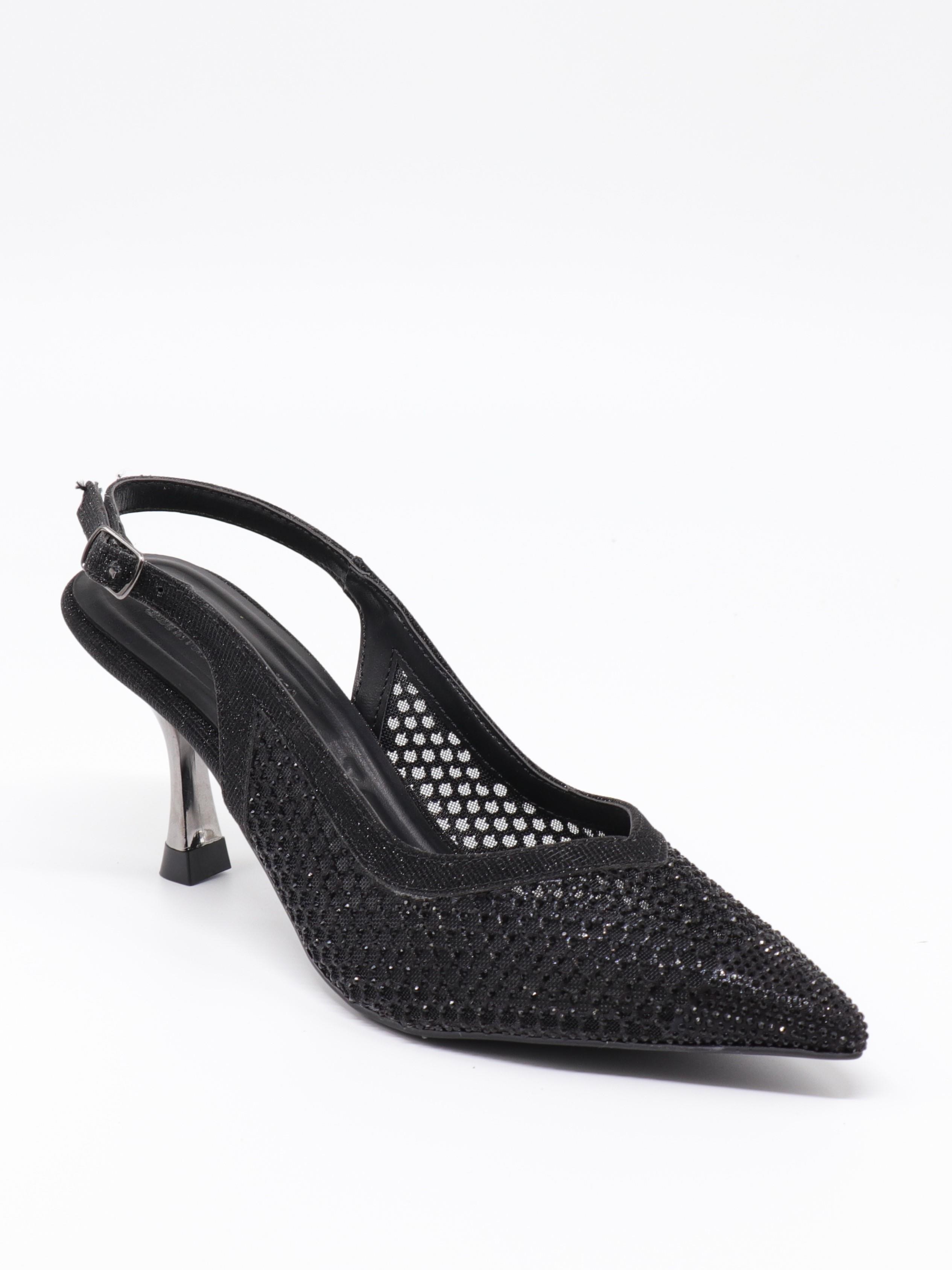 Nesil Shoes Özma 227 Siyah Topuklu A. Açık Kadın Ayakkabı