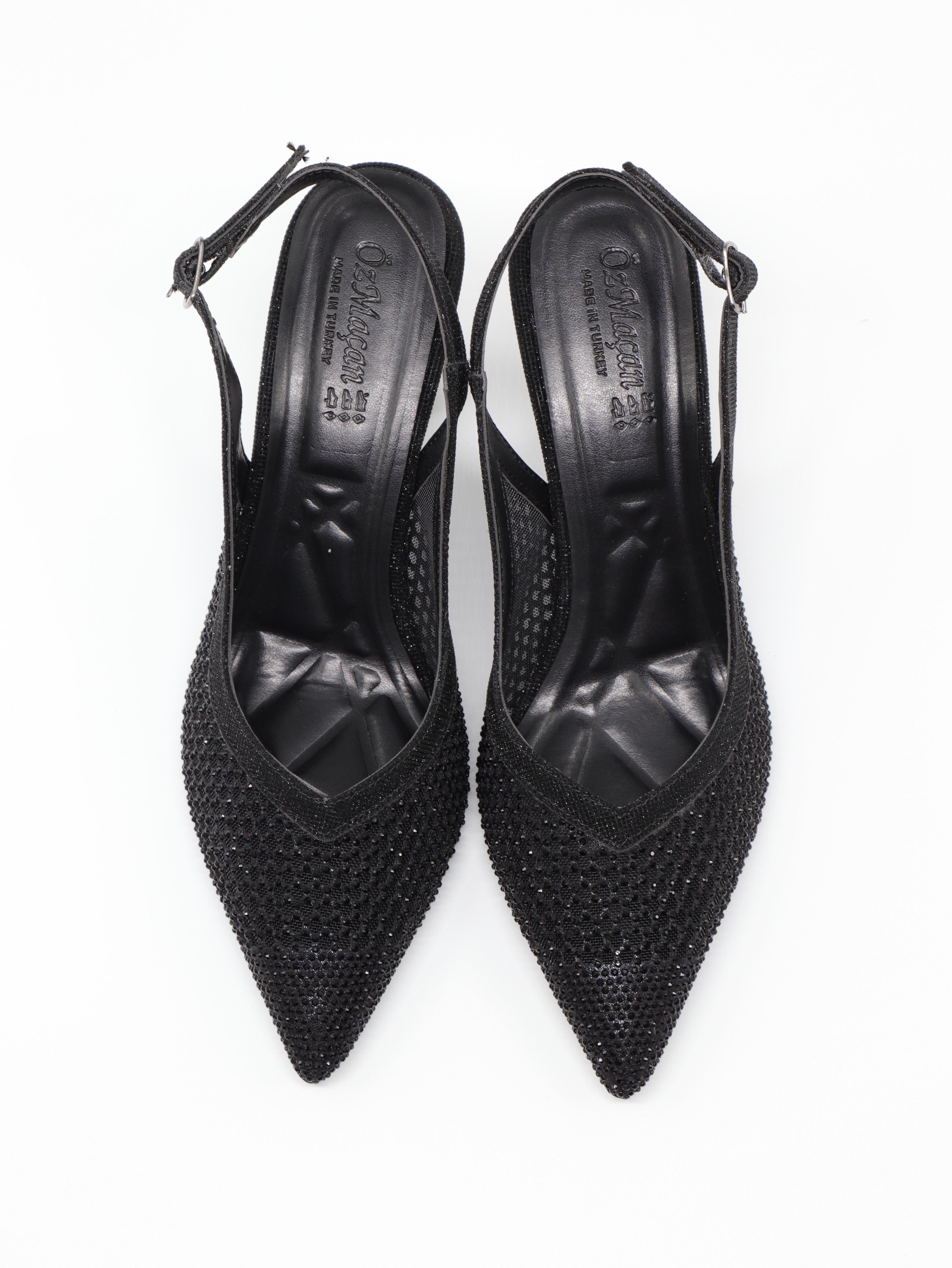 Nesil Shoes Özma 227 Siyah Topuklu A. Açık Kadın Ayakkabı