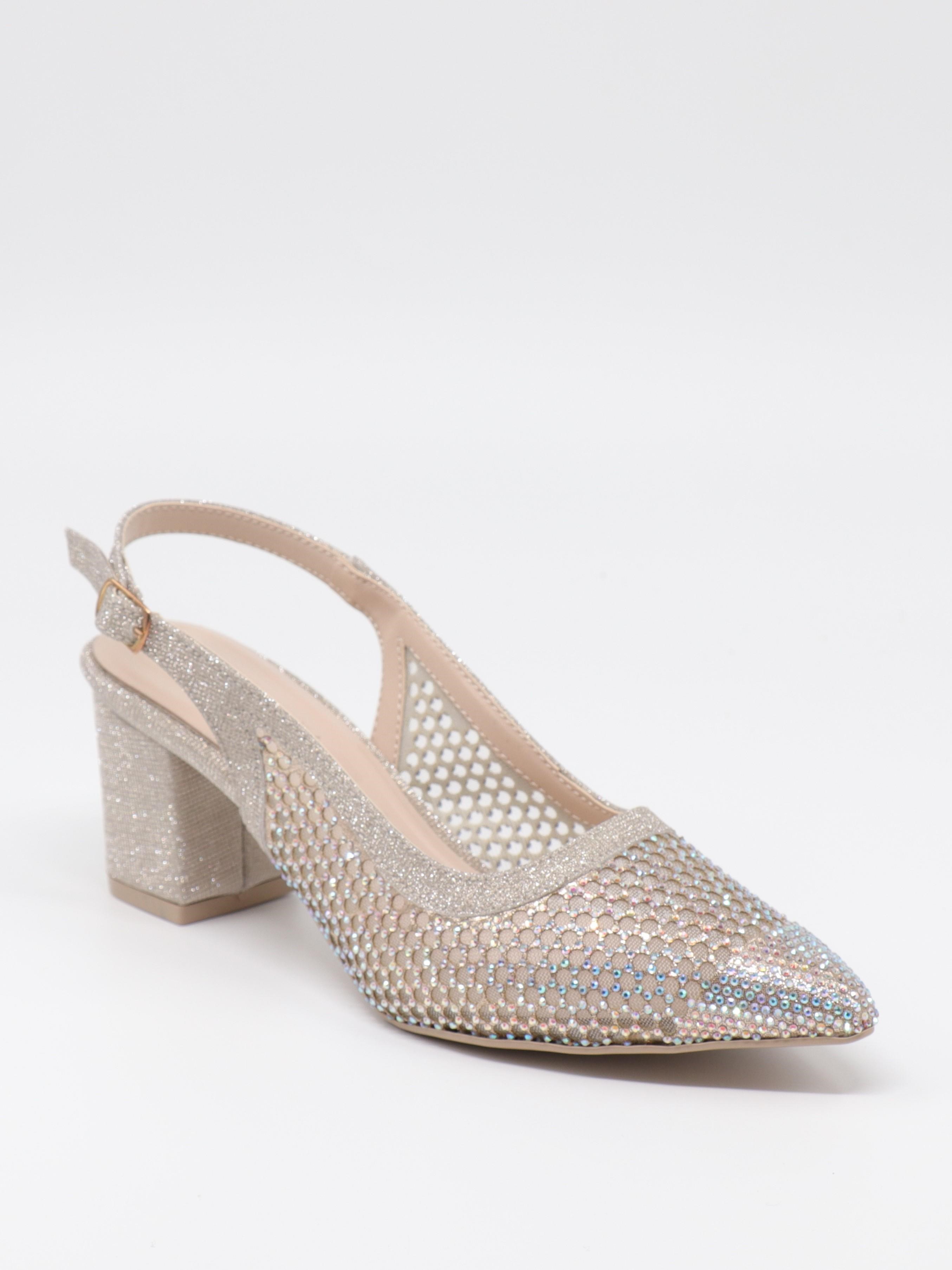 Nesil Shoes Özma 4045 Altın Topuklu A. Açık Kadın Ayakkabı