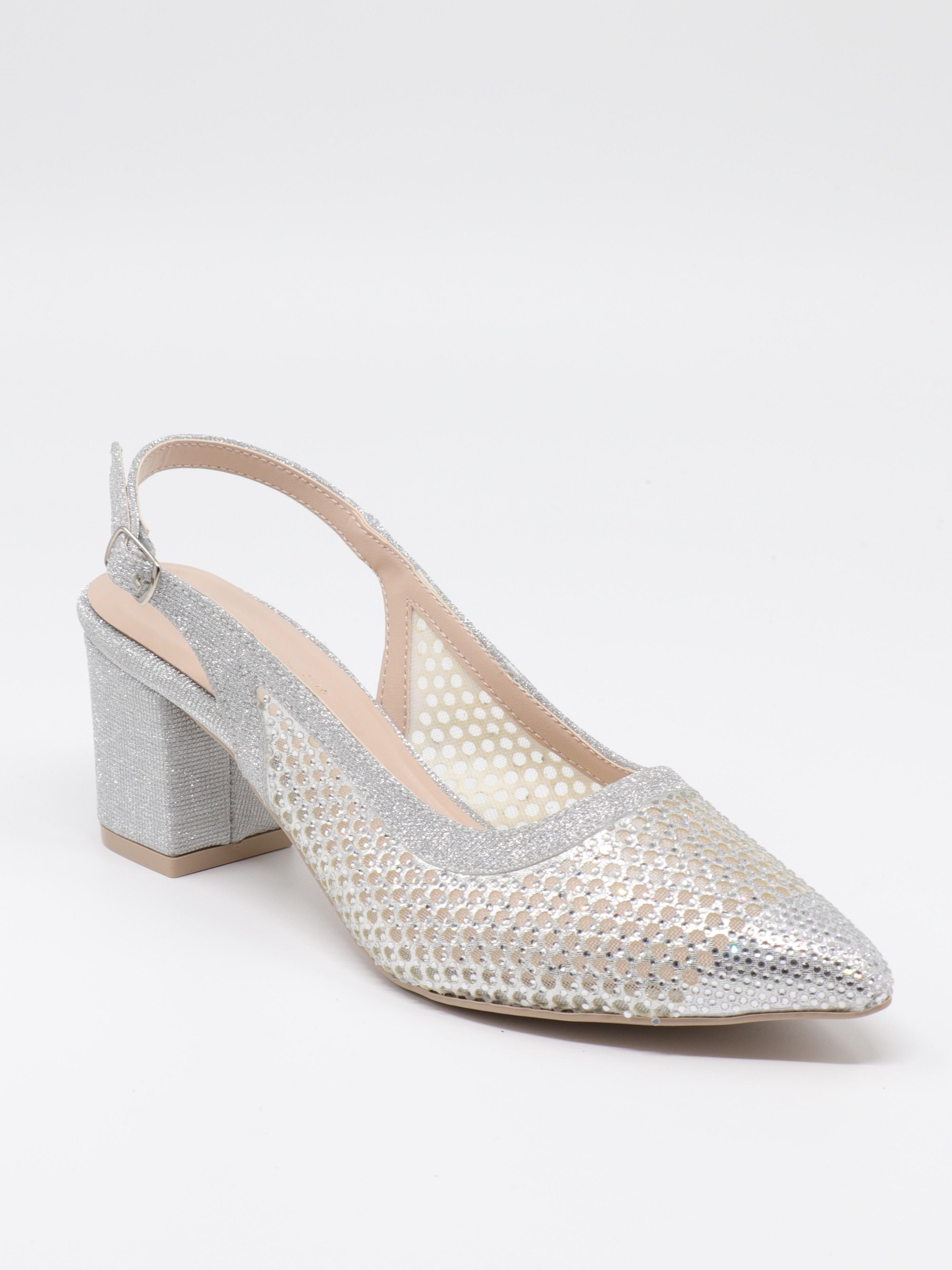 Nesil Shoes Özma 4045 Gümüş Topuklu A. Açık Kadın Ayakkabı
