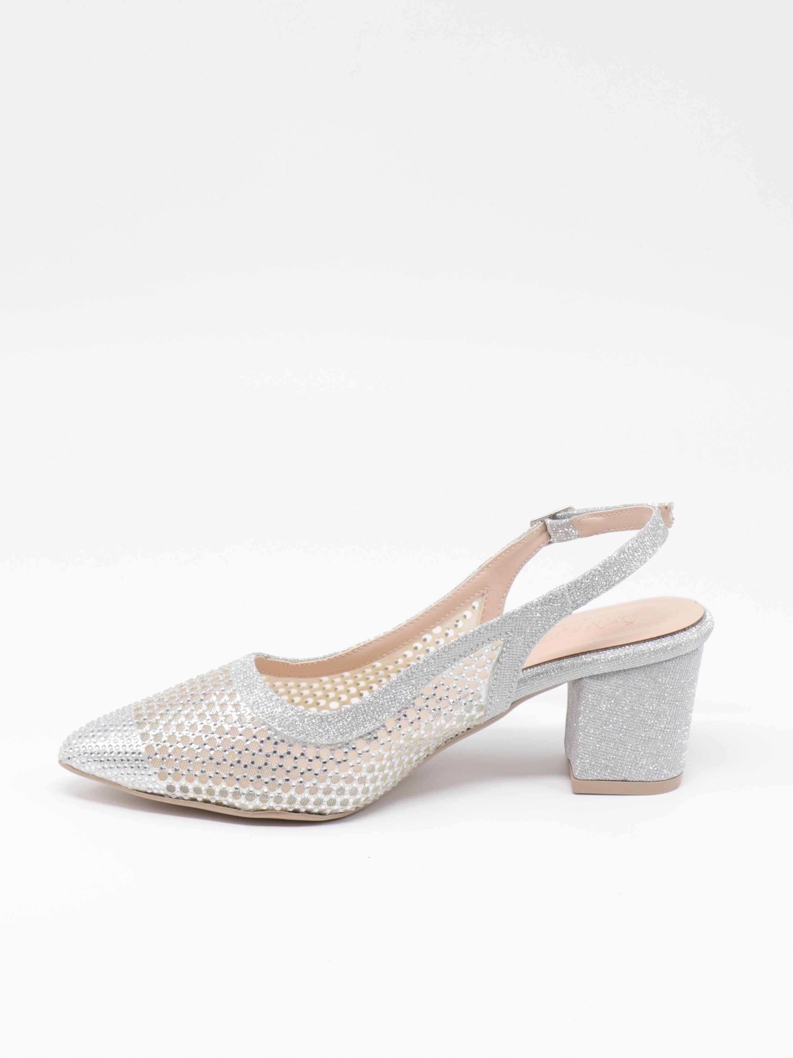 Nesil Shoes Özma 4045 Gümüş Topuklu A. Açık Kadın Ayakkabı