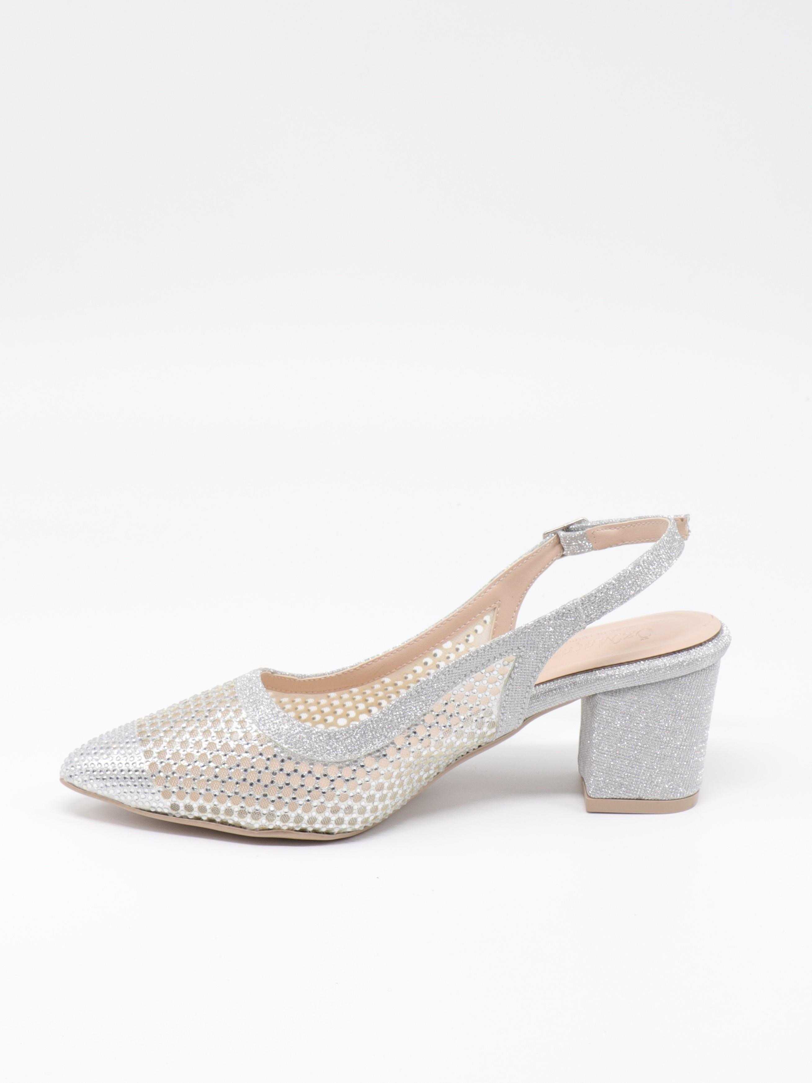 Nesil Shoes Özma 4045 Gümüş Topuklu A. Açık Kadın Ayakkabı