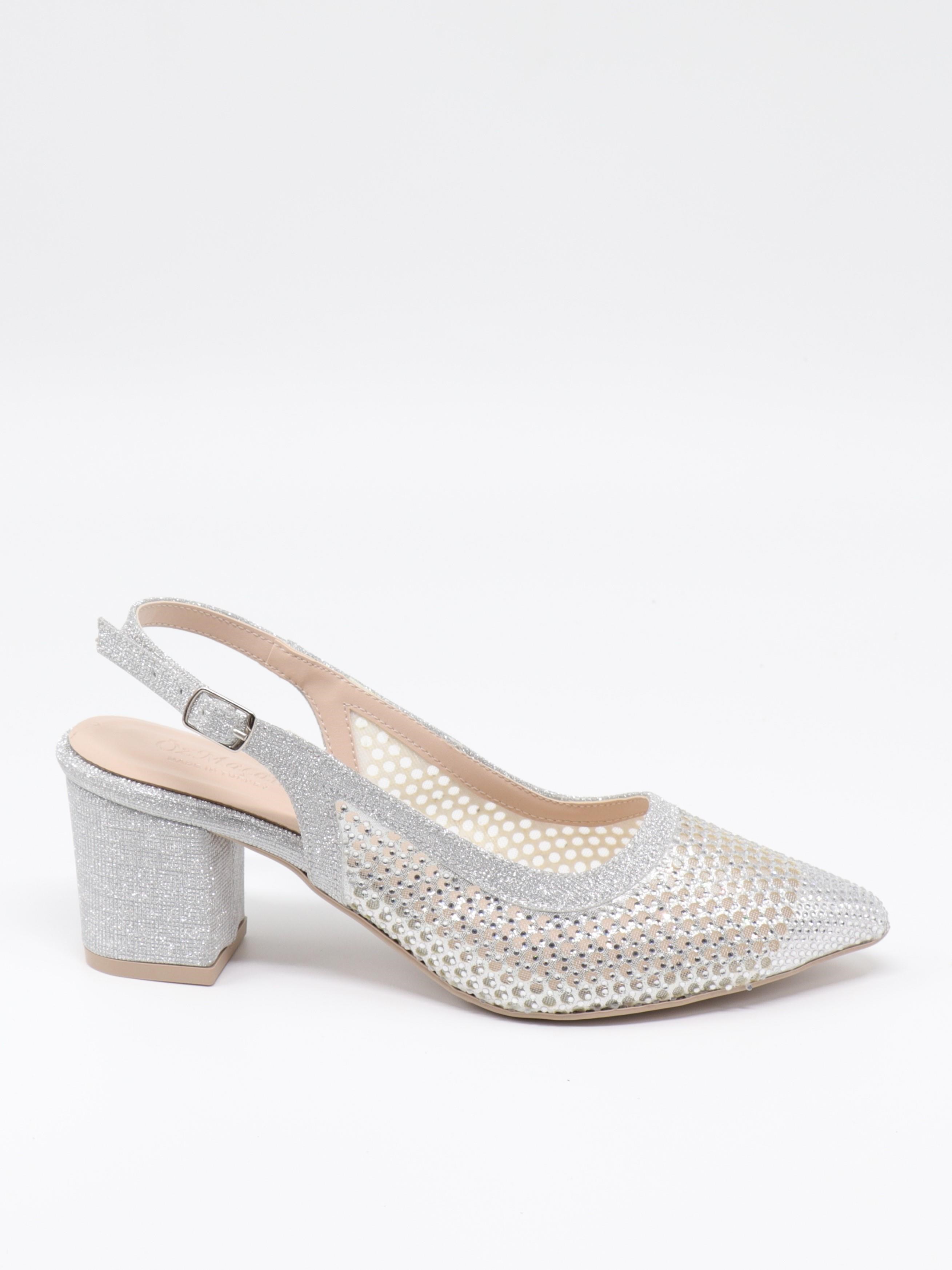 Nesil Shoes Özma 4045 Gümüş Topuklu A. Açık Kadın Ayakkabı