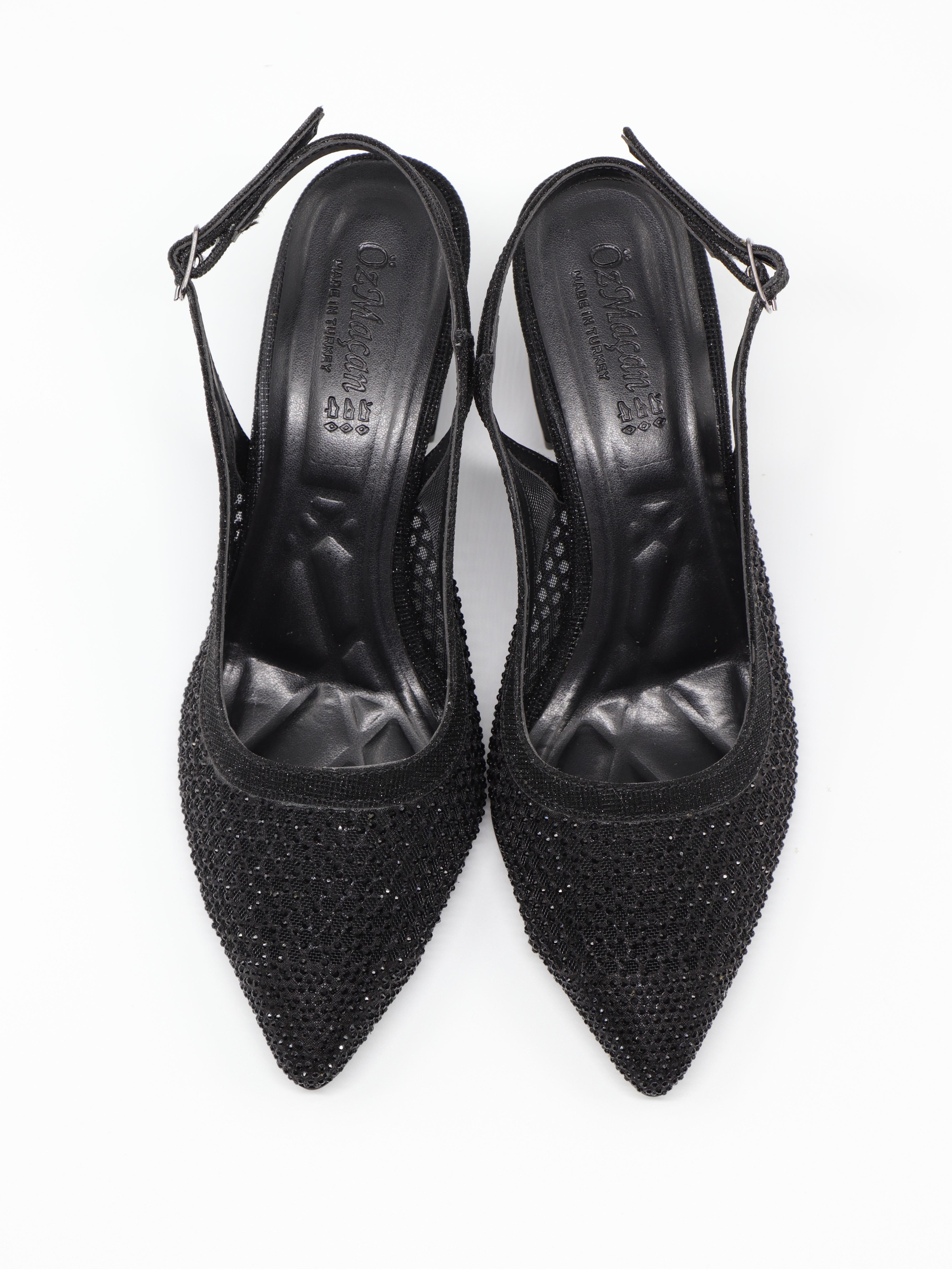 Nesil Shoes Özma 4045 Siyah Topuklu A. Açık Kadın Ayakkabı