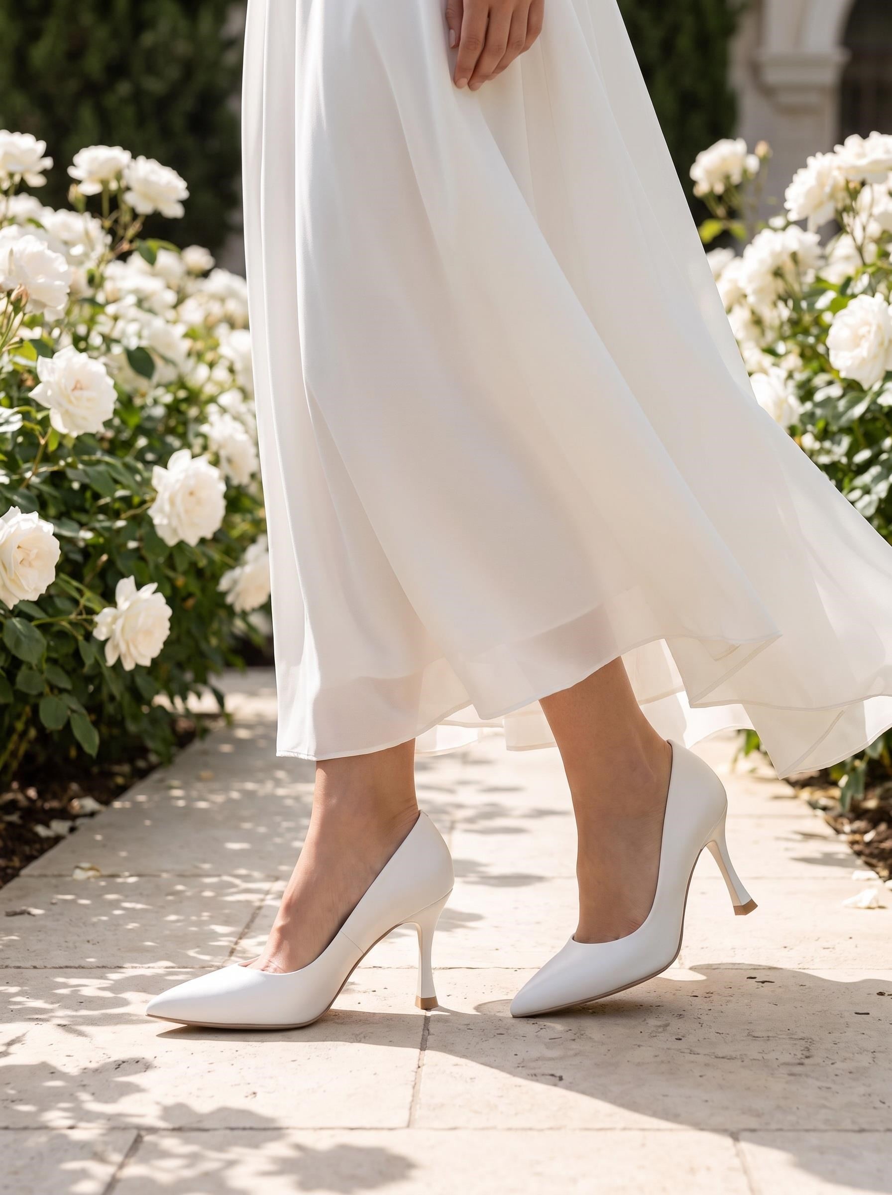 Nesil Shoes Özma 497 Beyaz Topuklu Kadın Stiletto