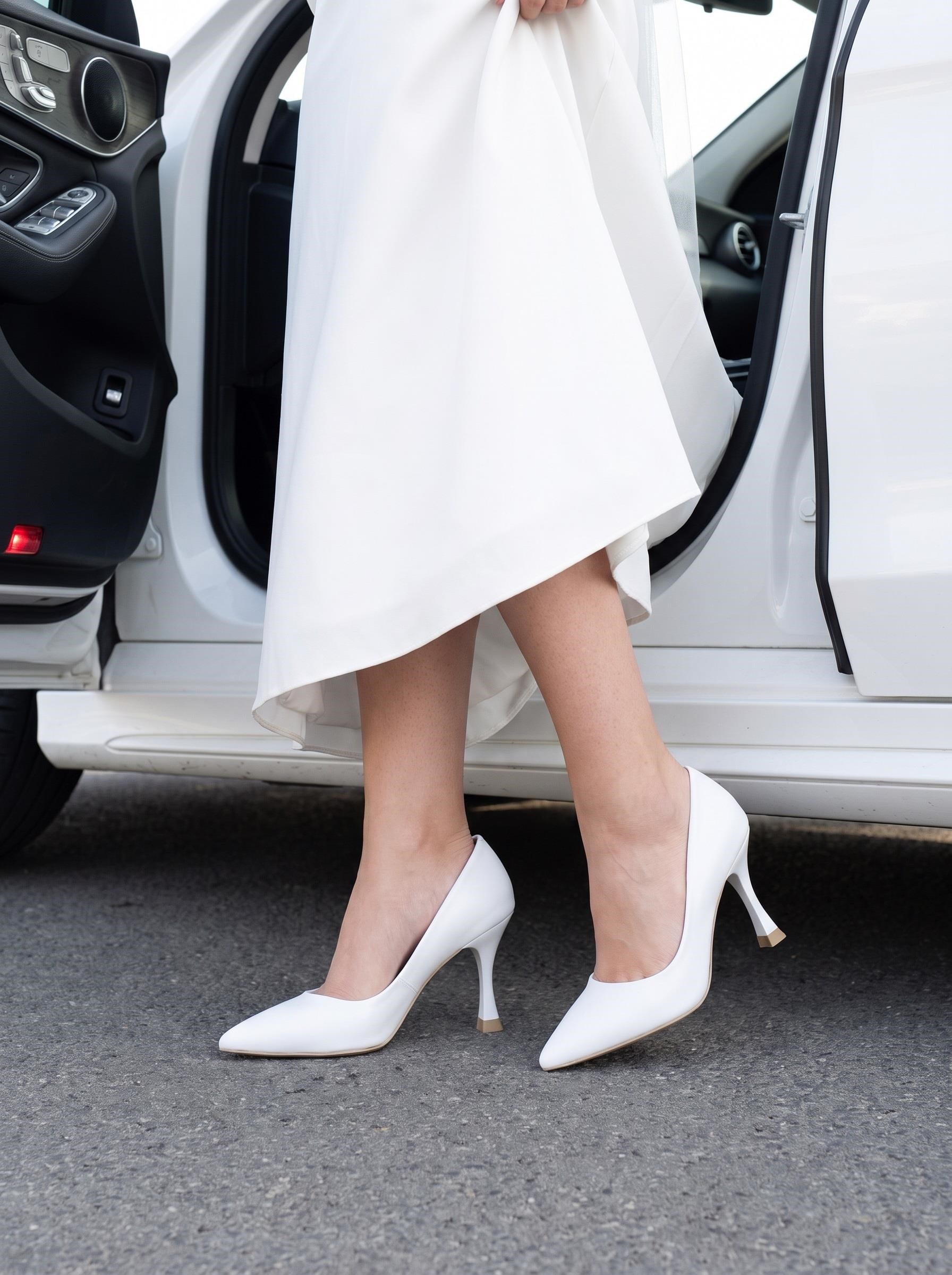 Nesil Shoes Özma 497 Beyaz Topuklu Kadın Stiletto