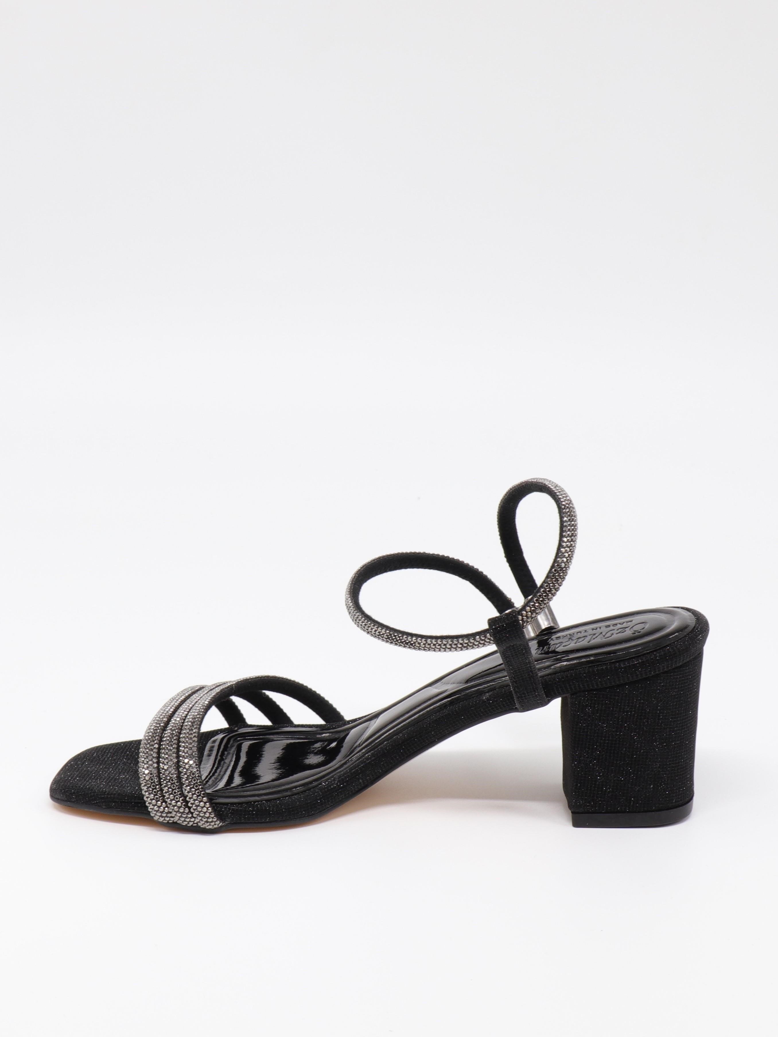 Nesil Shoes Özma 6474 Siyah Simli Kadın Sandalet