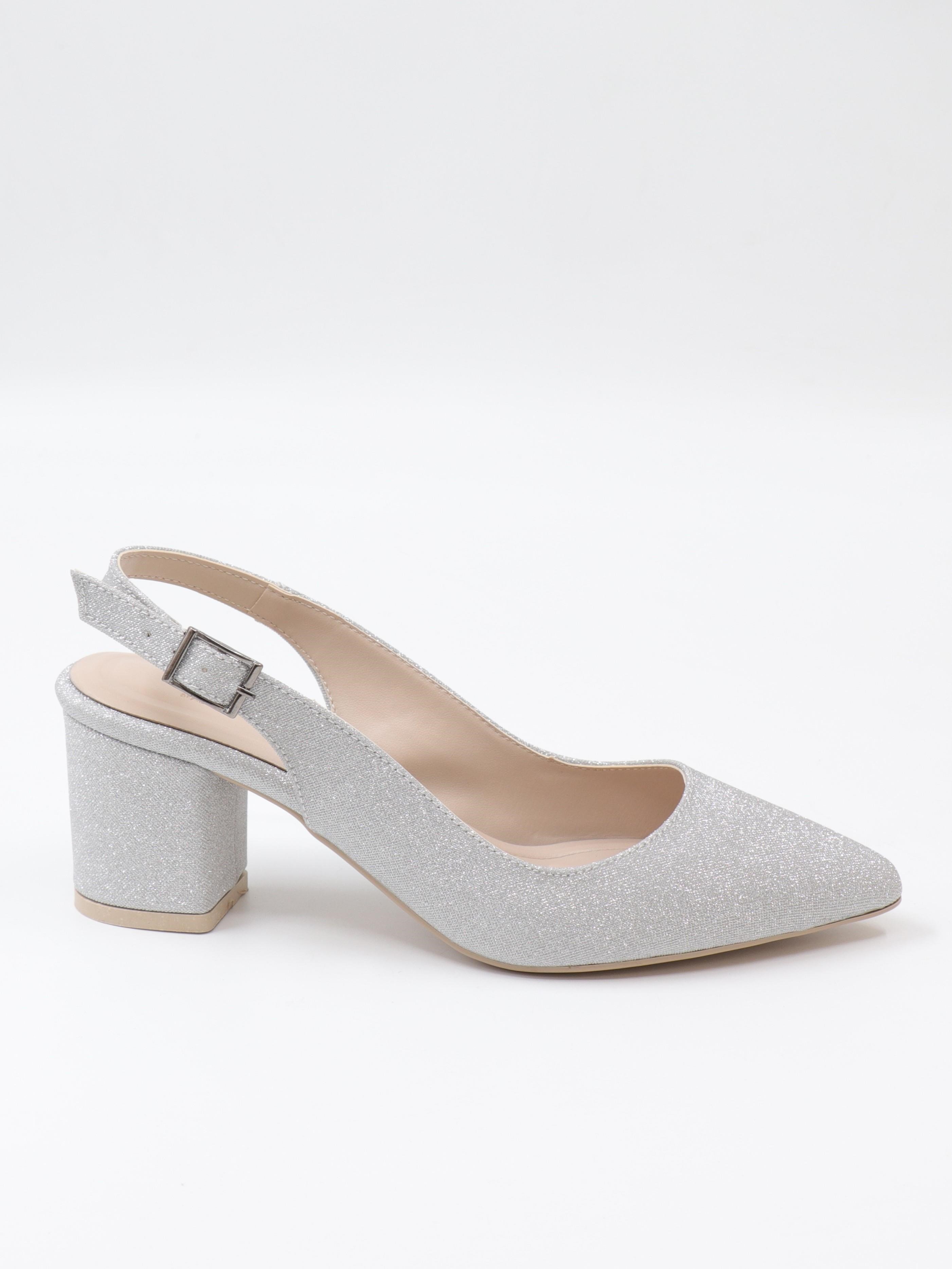 Nesil Shoes Özma 7004-1 Gümüş Simli Kadın Sandalet