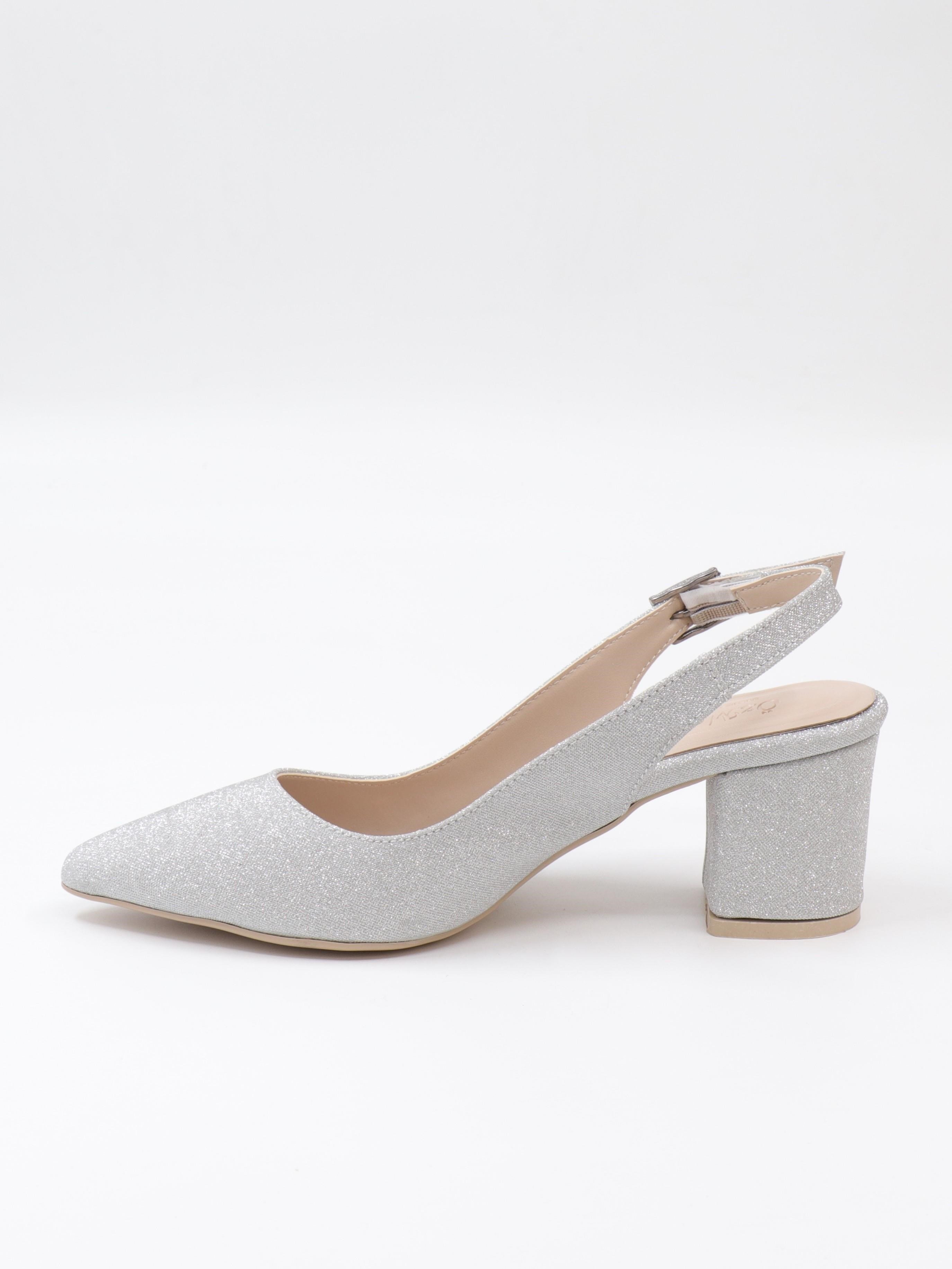 Nesil Shoes Özma 7004-1 Gümüş Simli Kadın Sandalet