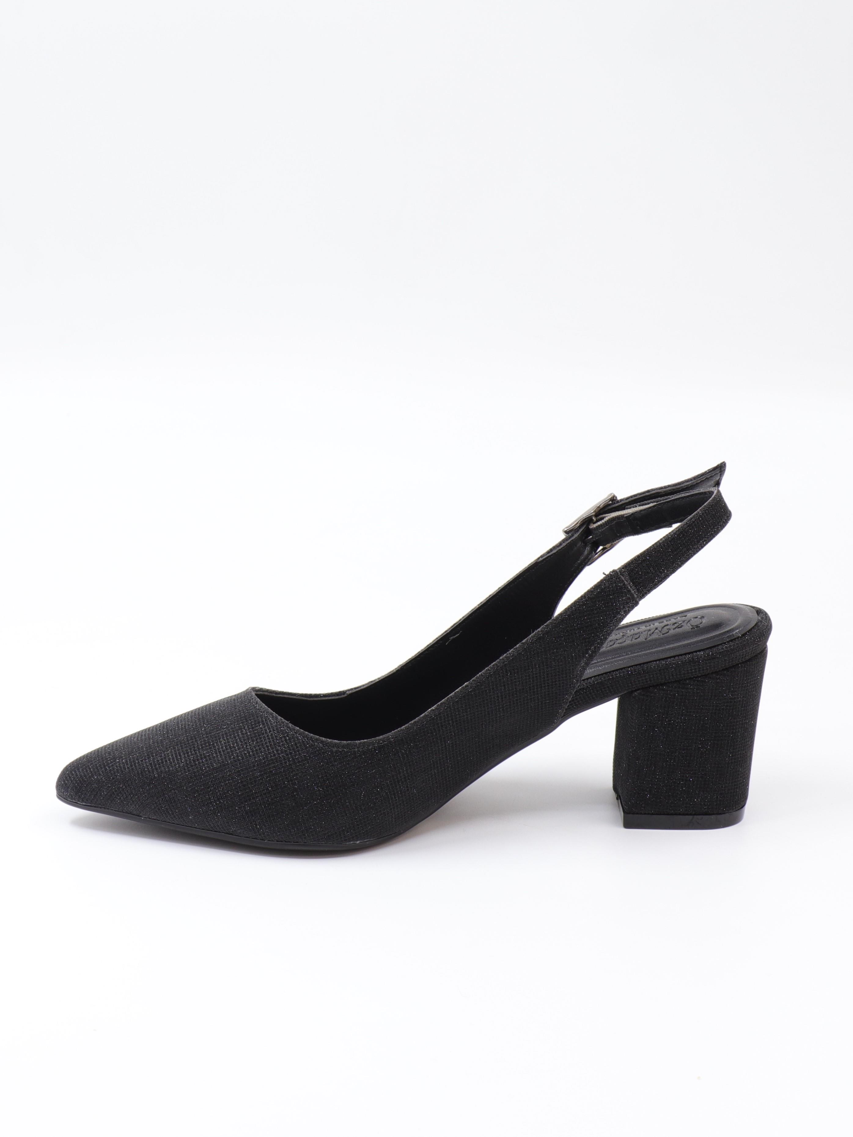 Nesil Shoes Özma 7004-1 Siyah Simli Kadın Sandalet