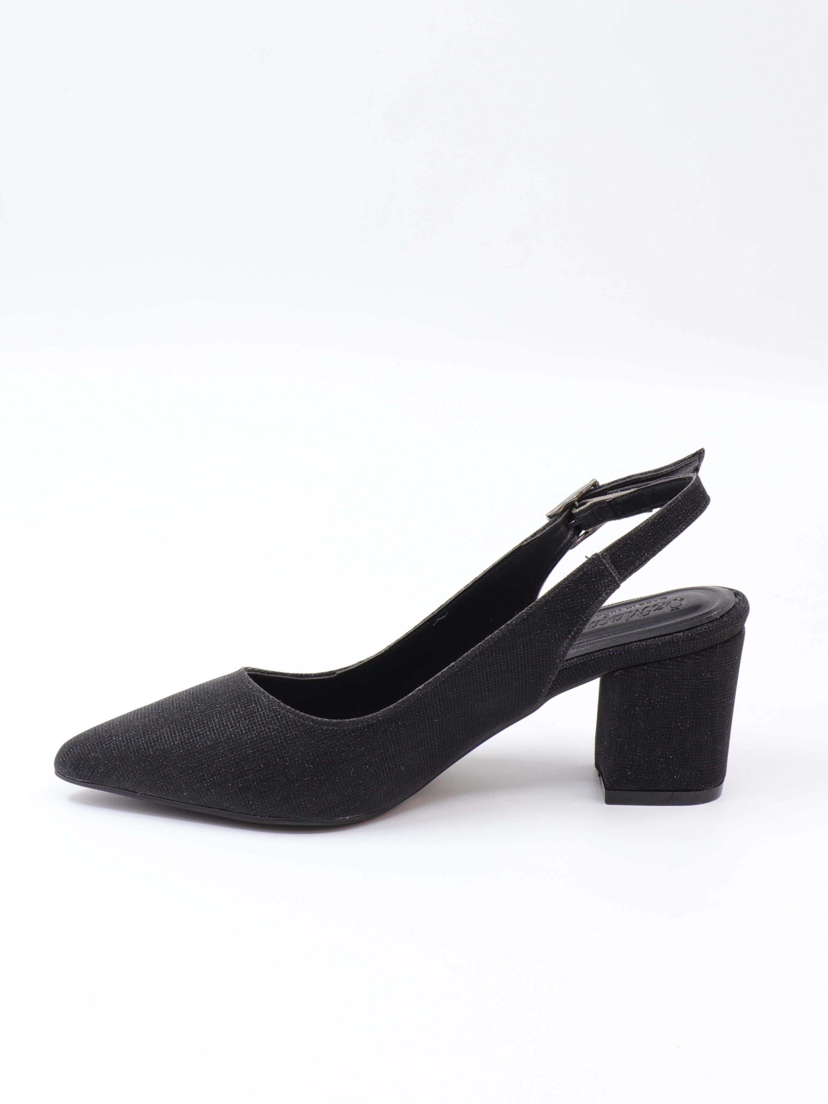 Nesil Shoes Özma 7004-1 Siyah Simli Kadın Sandalet