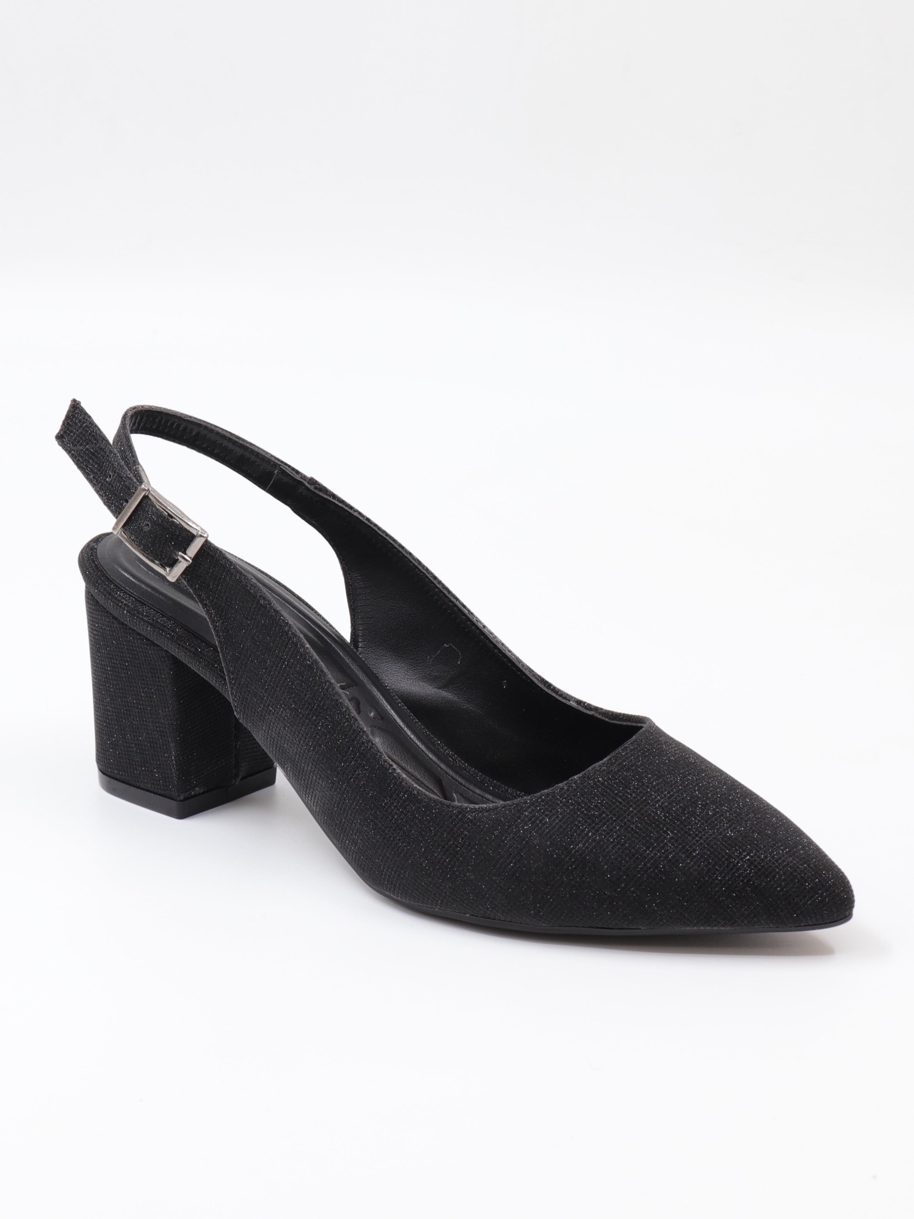 Nesil Shoes Özma 7004-1 Siyah Simli Kadın Sandalet