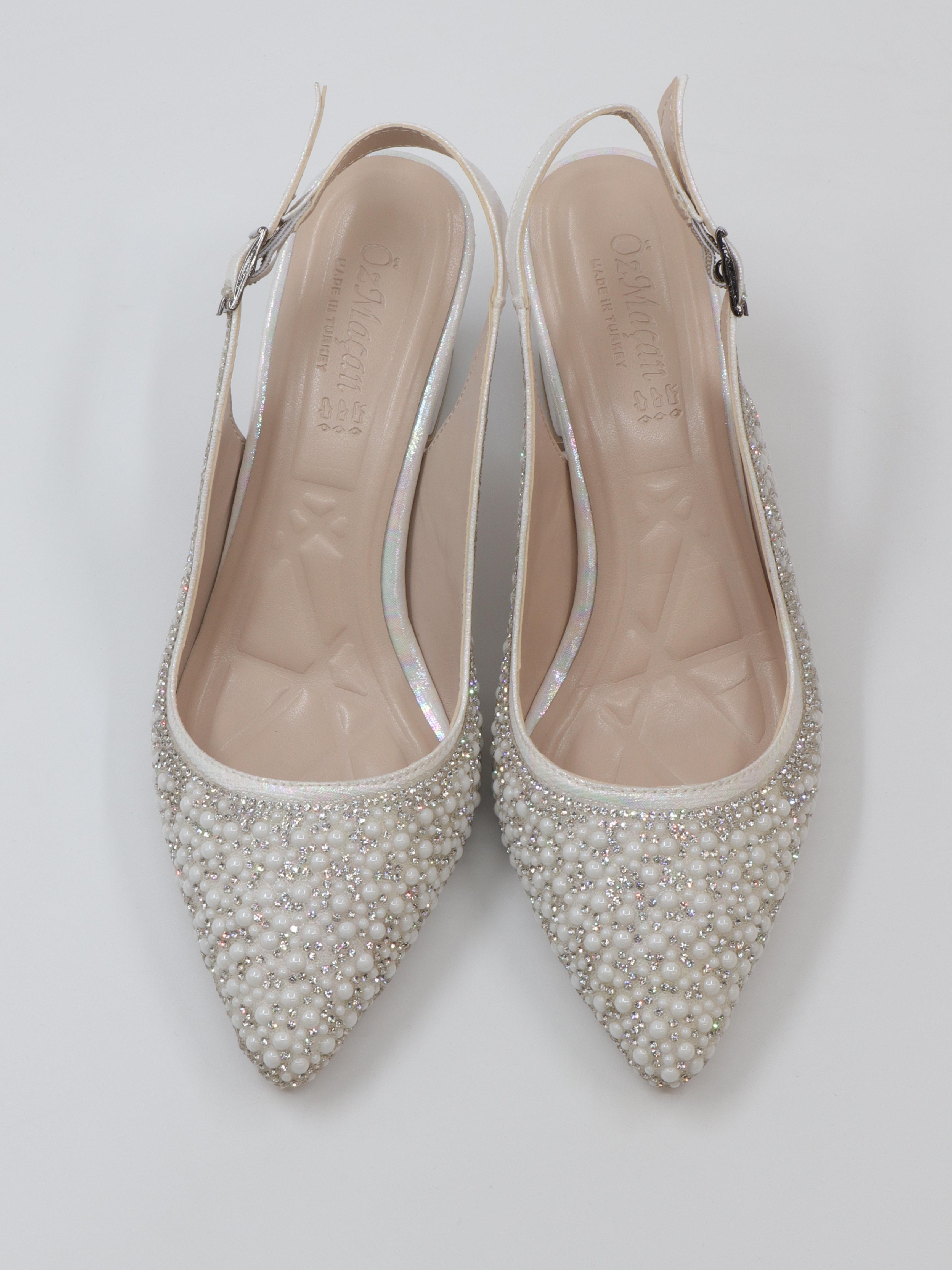 Nesil Shoes Özma 7006-2 Sedef Taşlı Kadın Sandalet