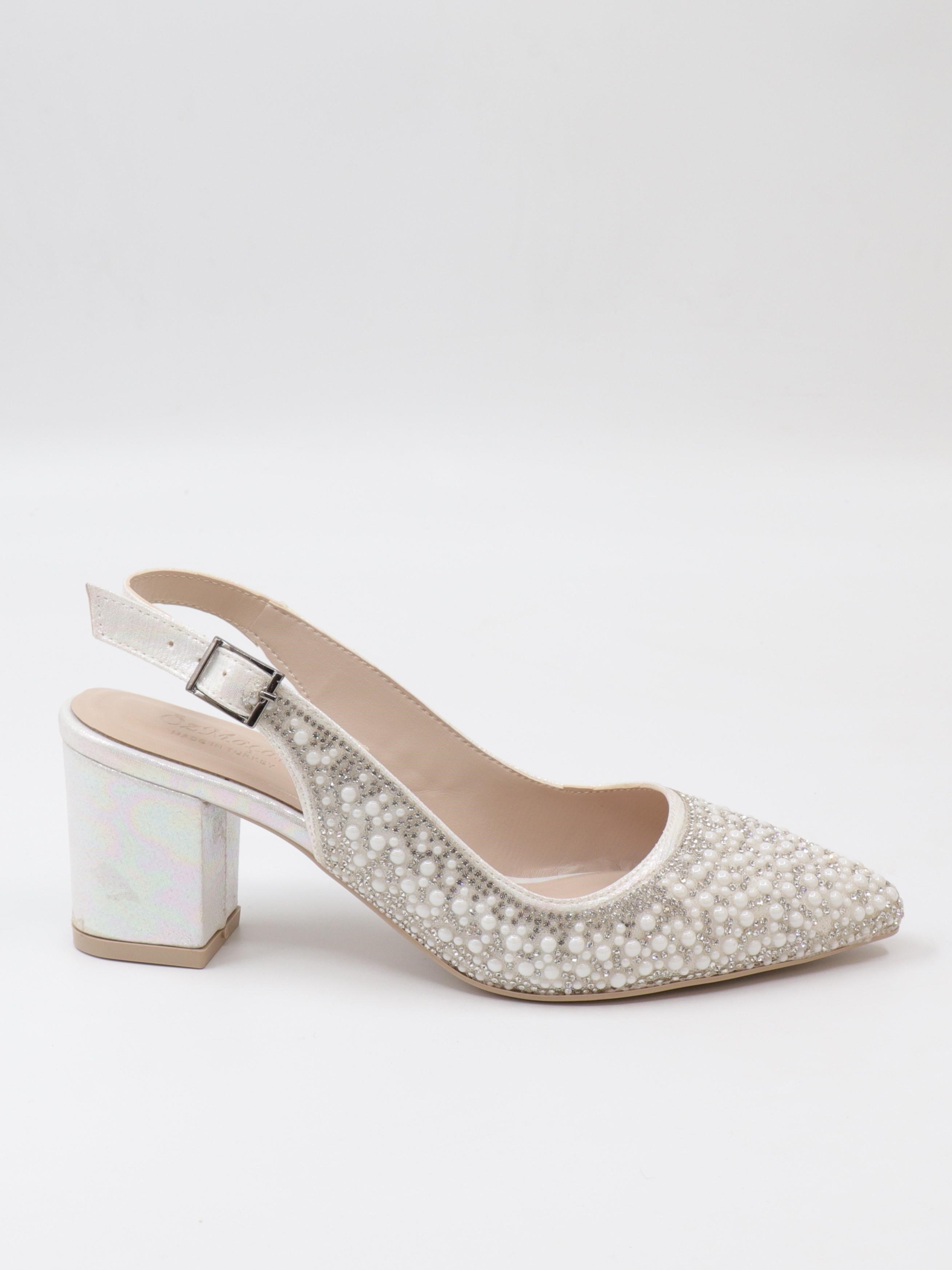 Nesil Shoes Özma 7006-2 Sedef Taşlı Kadın Sandalet