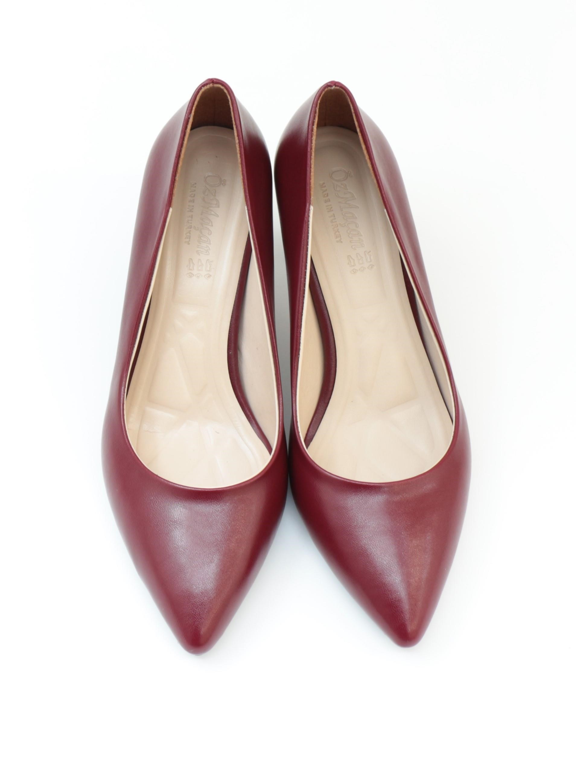 Nesil Shoes Özma 7021 Bordo Topuklu Kadın Stiletto
