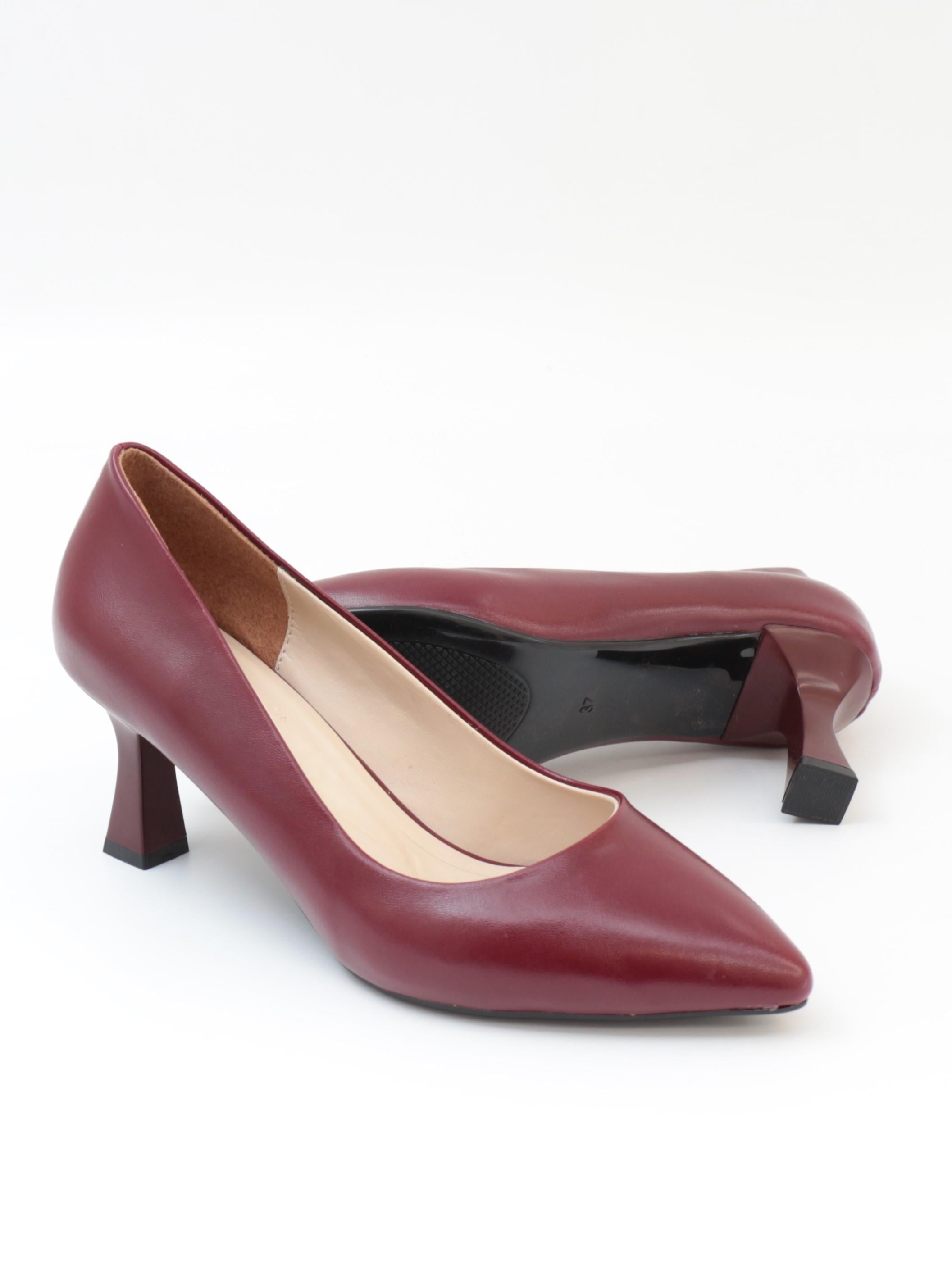 Nesil Shoes Özma 7021 Bordo Topuklu Kadın Stiletto