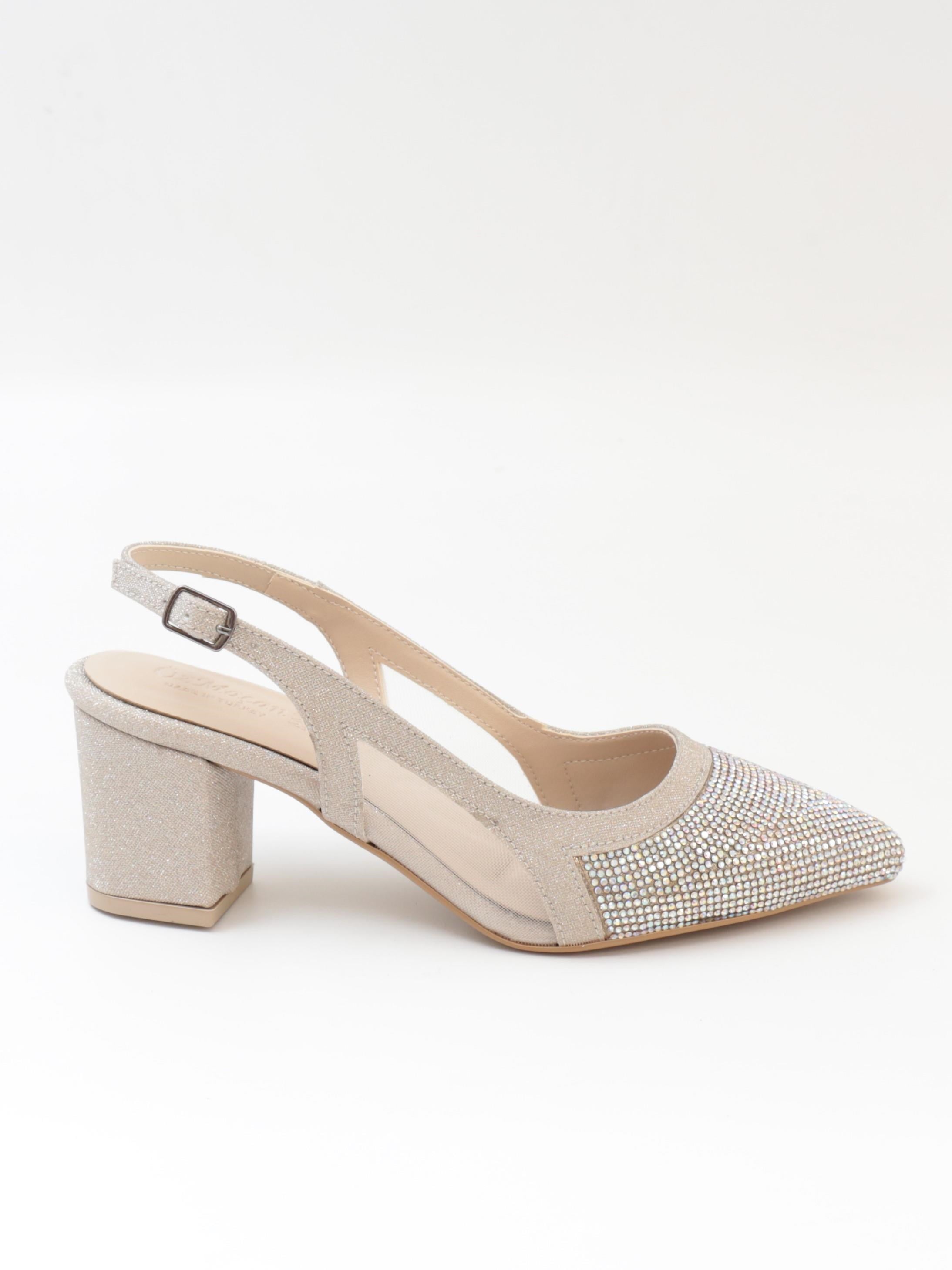 Nesil Shoes Özma 7025 Altın Taşlı Kadın Sandalet