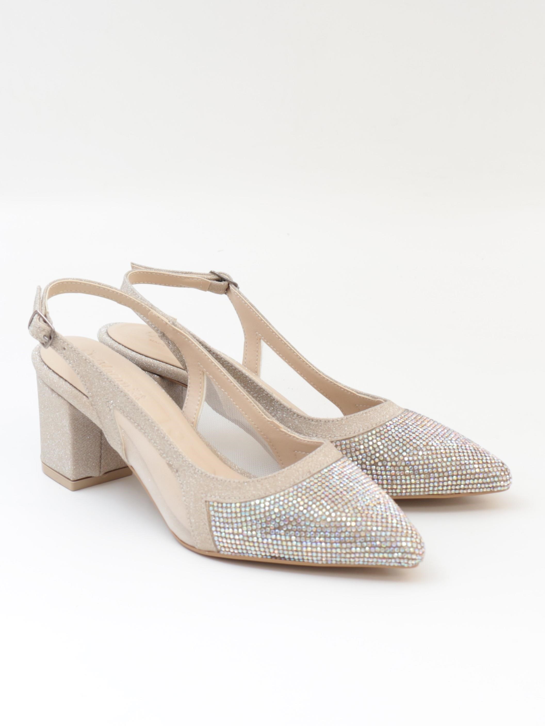 Nesil Shoes Özma 7025 Altın Taşlı Kadın Sandalet