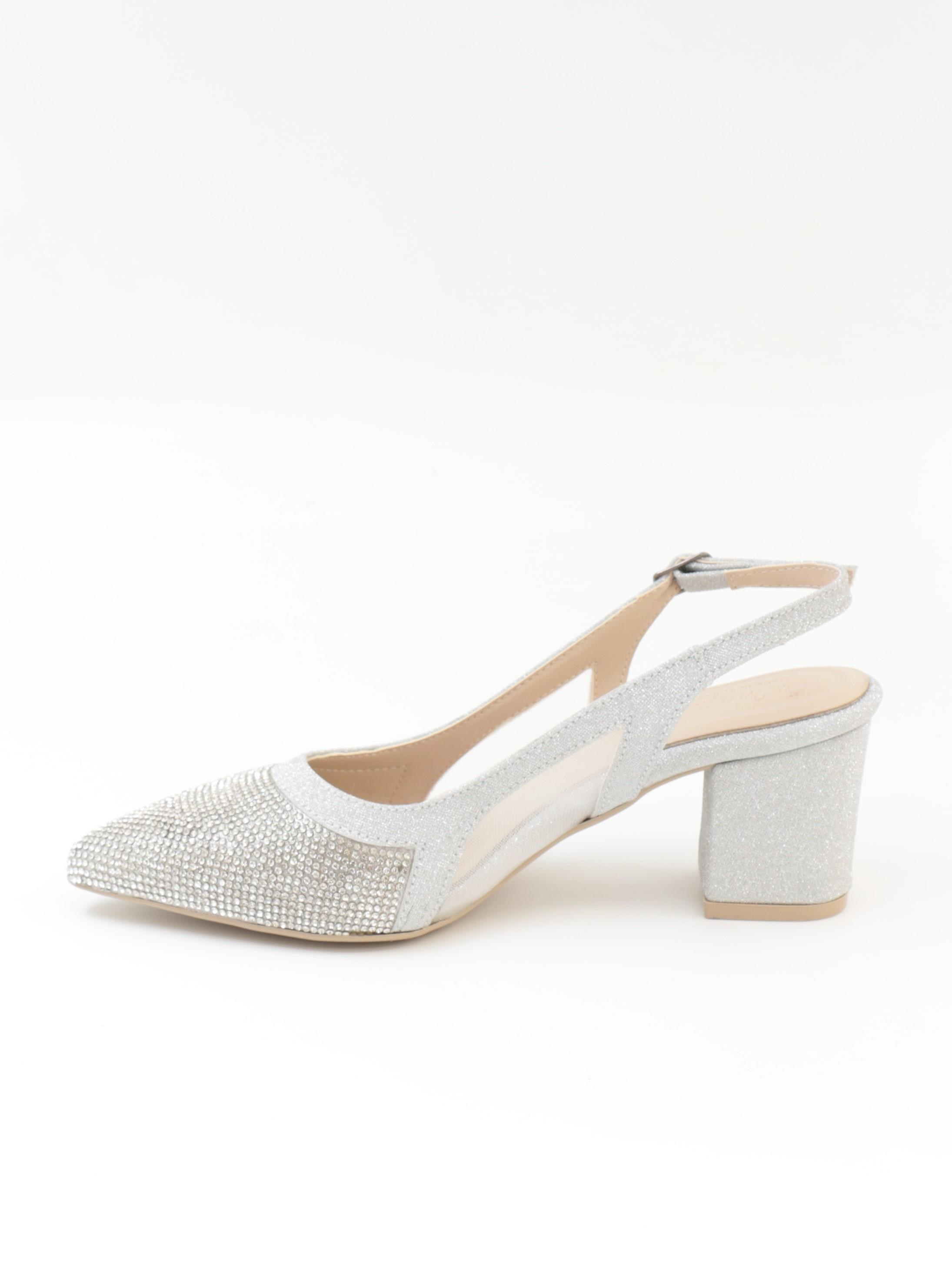 Nesil Shoes Özma 7025 Gümüş Taşlı Kadın Sandalet