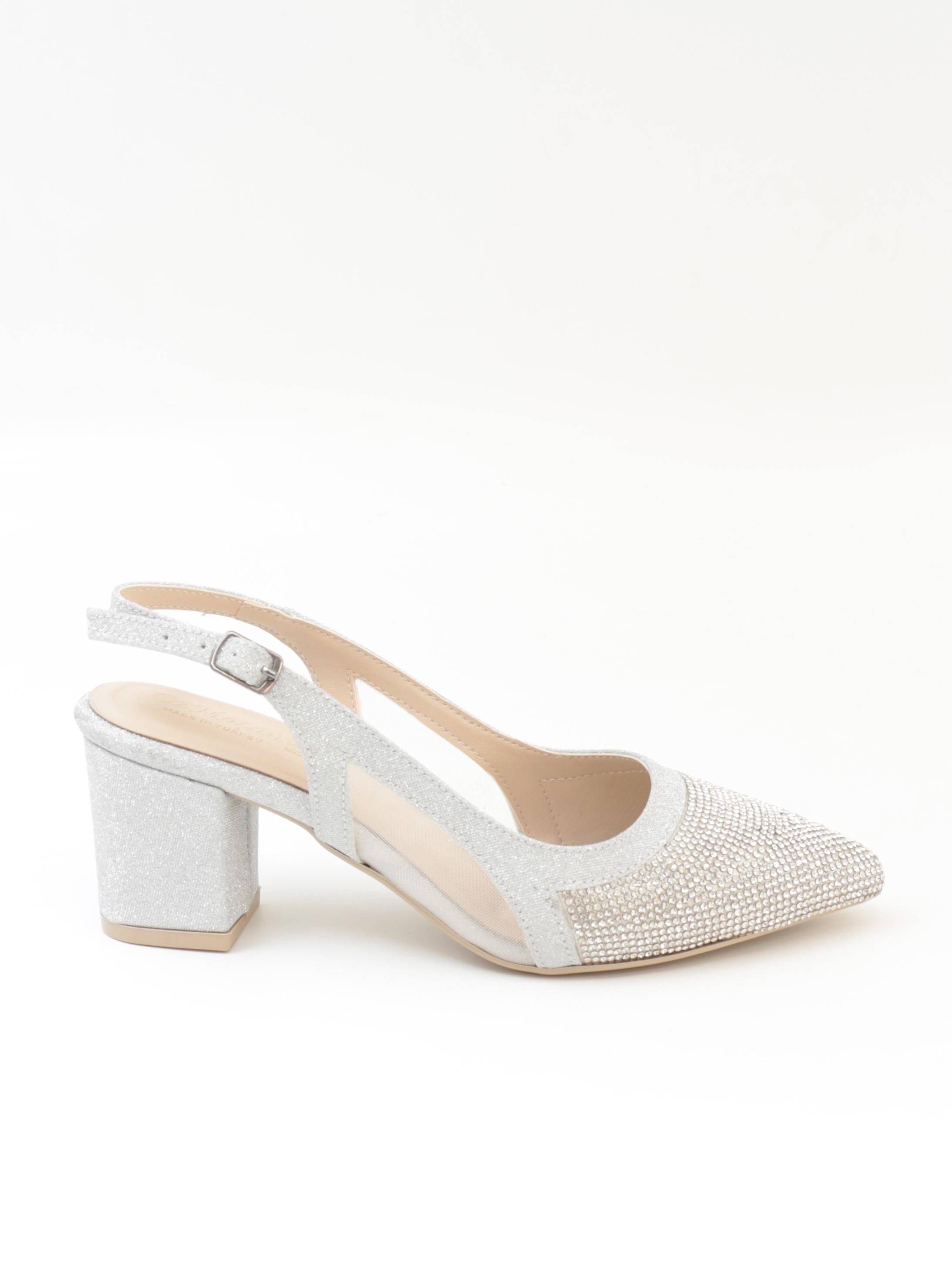 Nesil Shoes Özma 7025 Gümüş Taşlı Kadın Sandalet