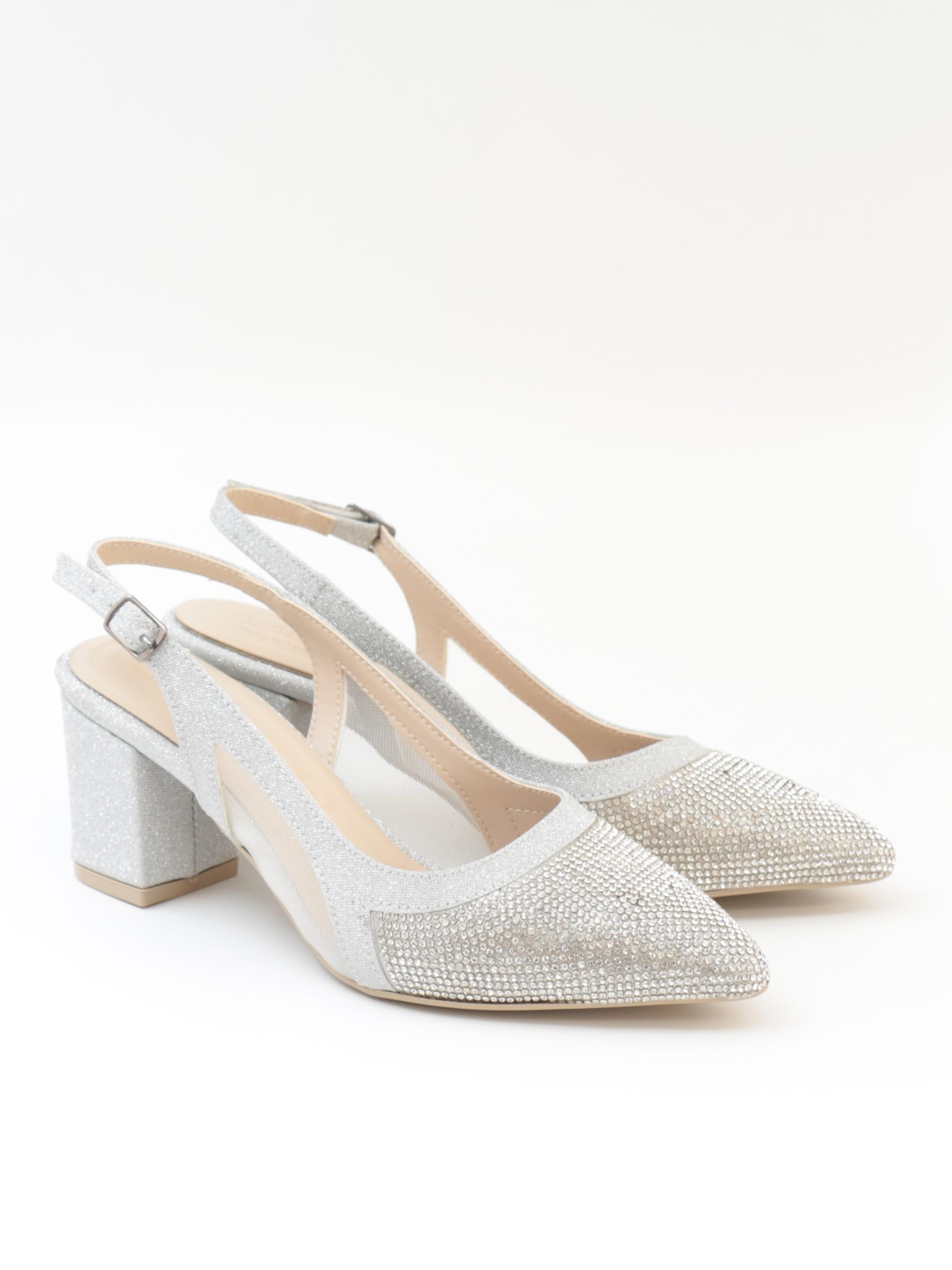 Nesil Shoes Özma 7025 Gümüş Taşlı Kadın Sandalet