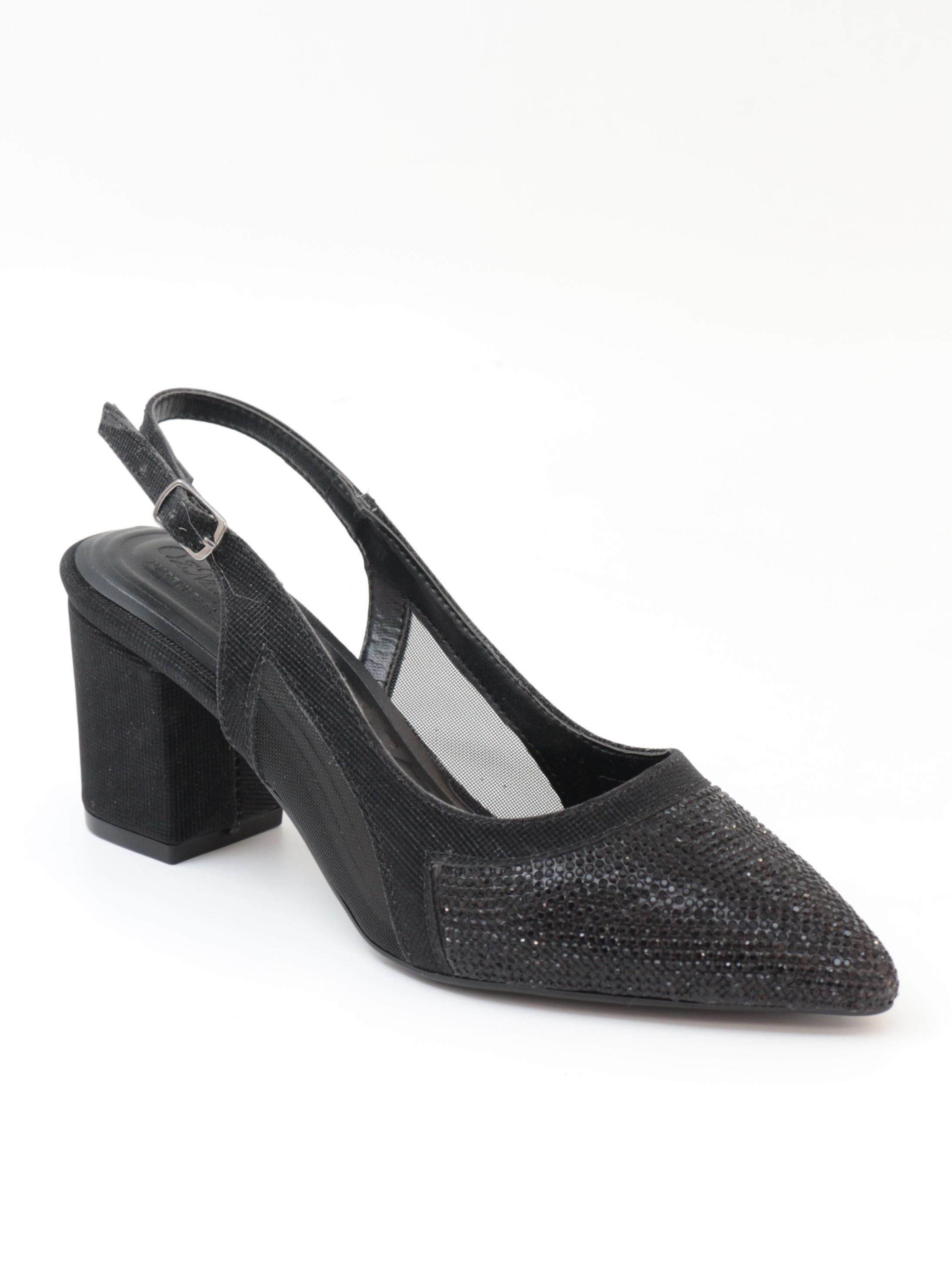 Nesil Shoes Özma 7025 Siyah Taşlı Kadın Sandalet