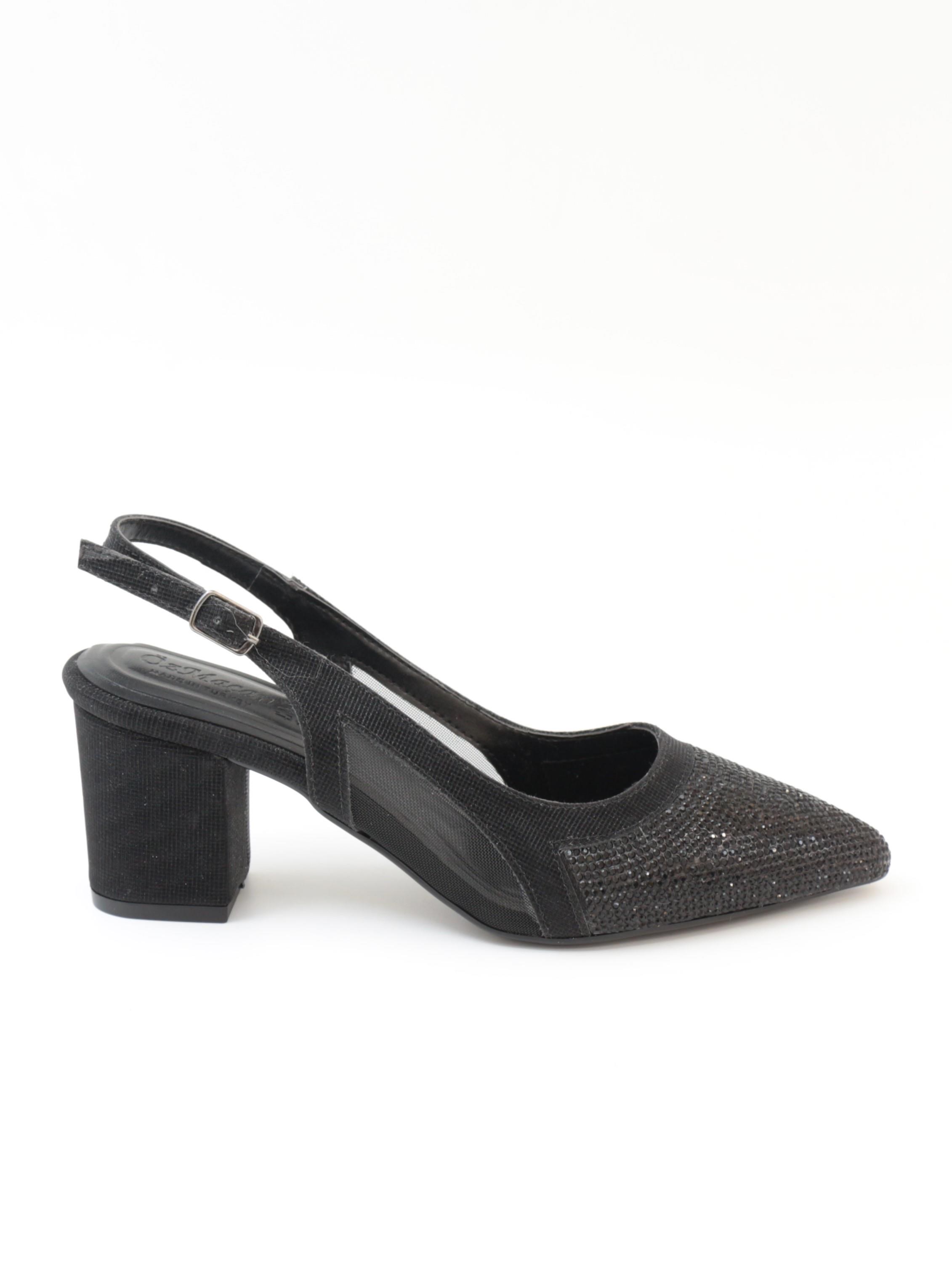 Nesil Shoes Özma 7025 Siyah Taşlı Kadın Sandalet